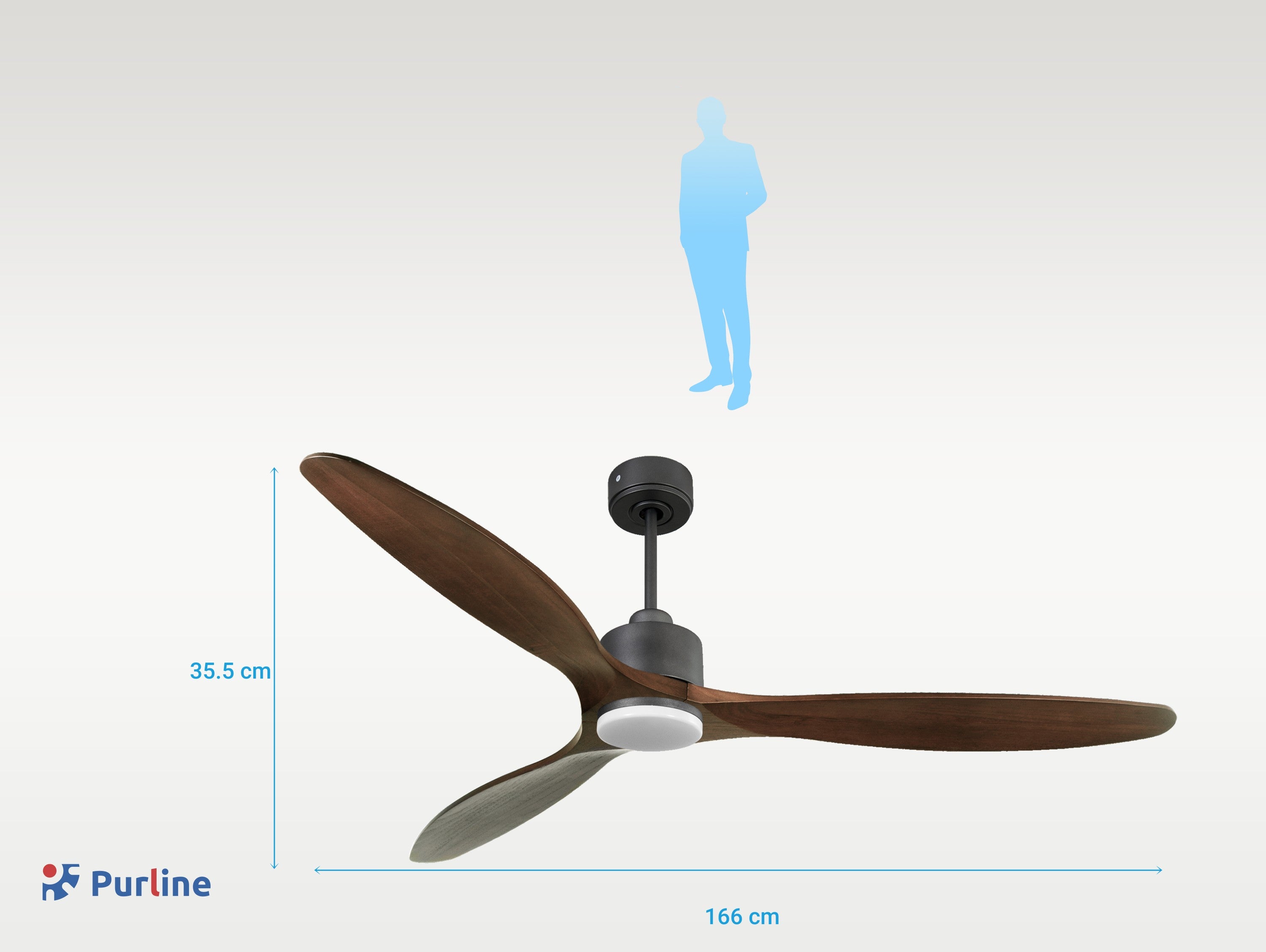   Ventilateur de plafond Réversible  Thermostat Dimmable Wifi Moteur à courant continu Toits en pente Télécommande Lumière à trois tons Hypersilence Mémoire