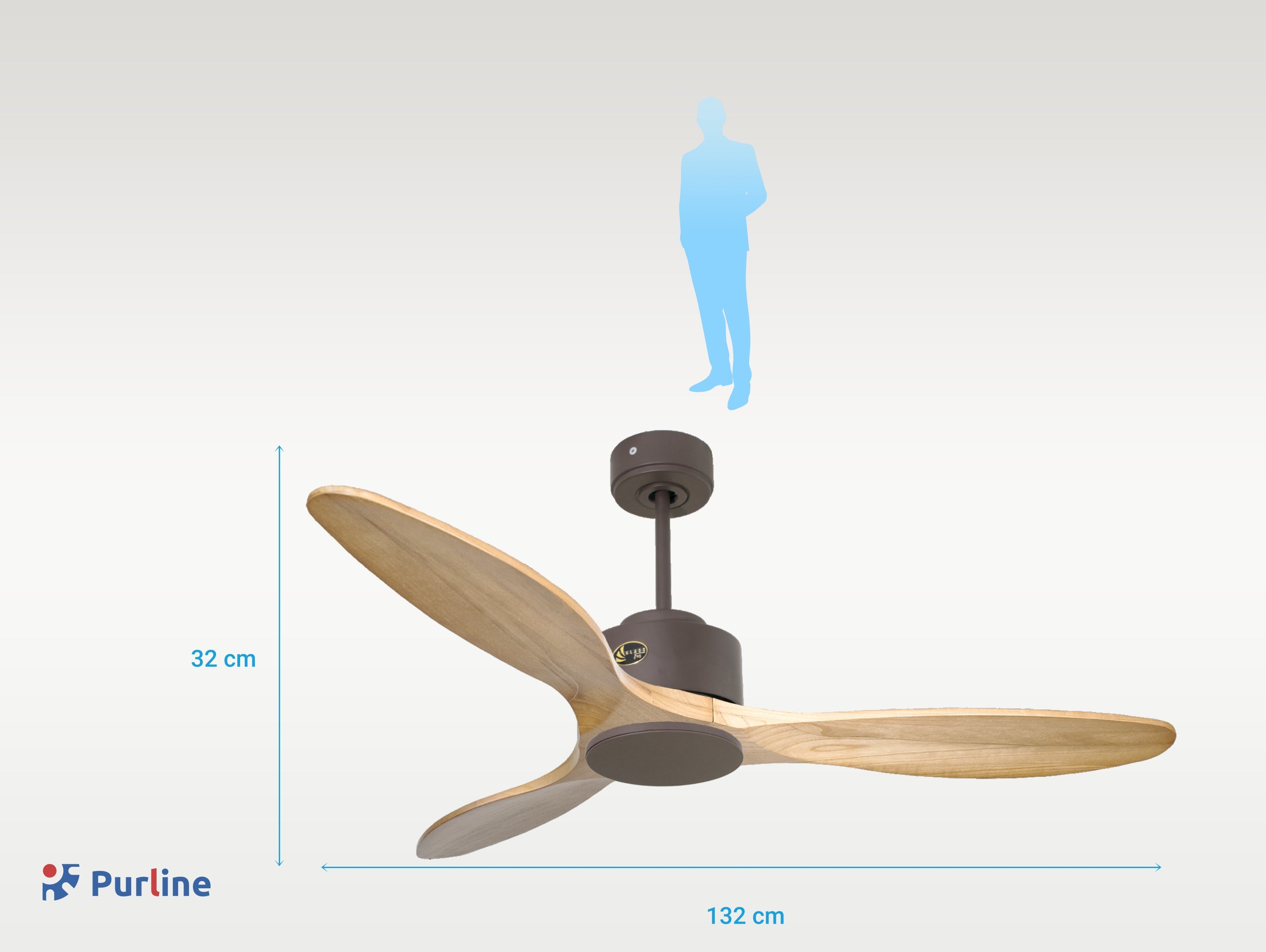   Ventilateur de plafond ø132 cm avec Wifi Réversible Hypersilence