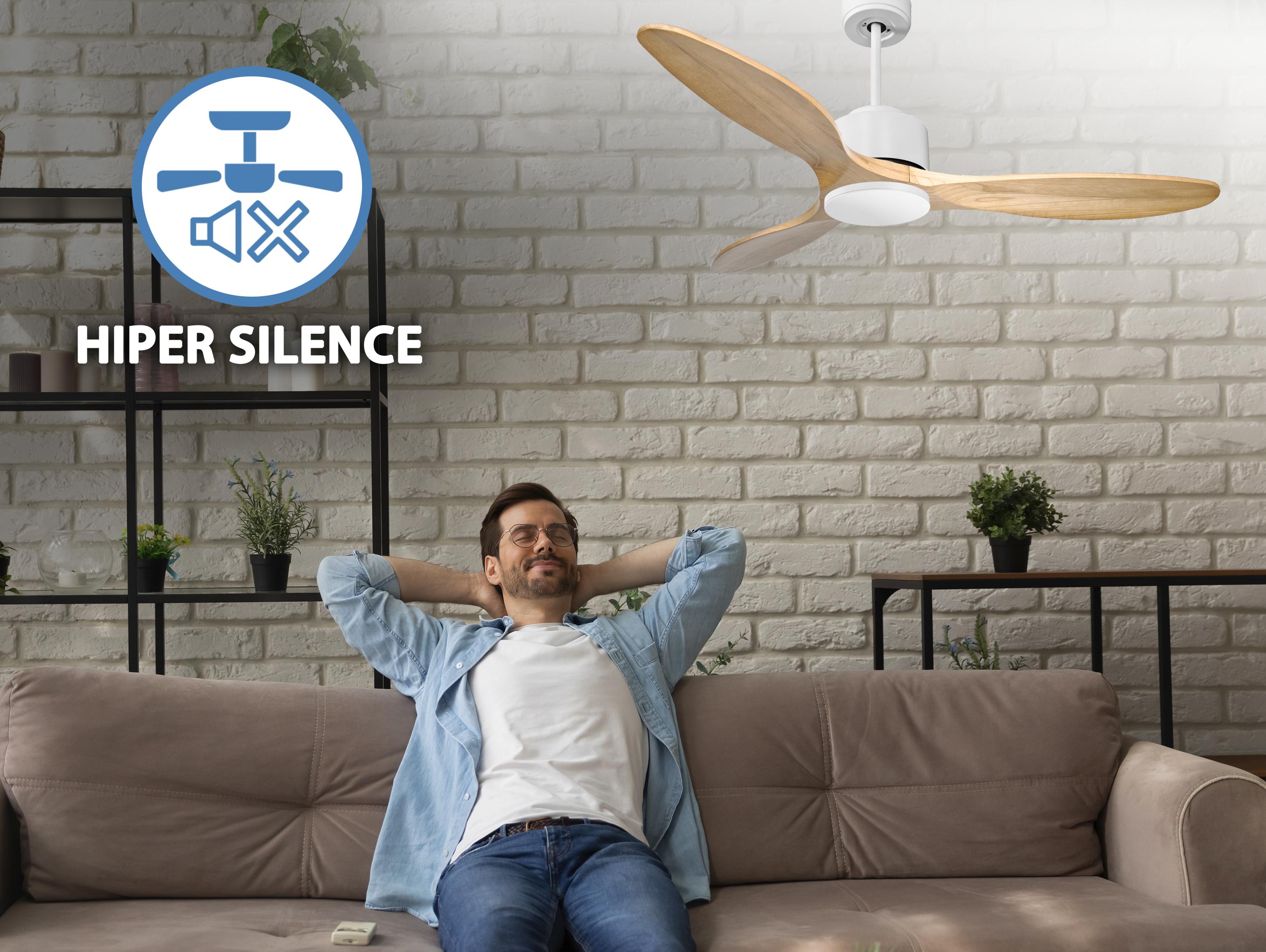   Ventilateur de plafond Wifi Moteur à courant continu Télécommande Hypersilence Mémoire Shopify Vendible (AUTOMATIQUE)