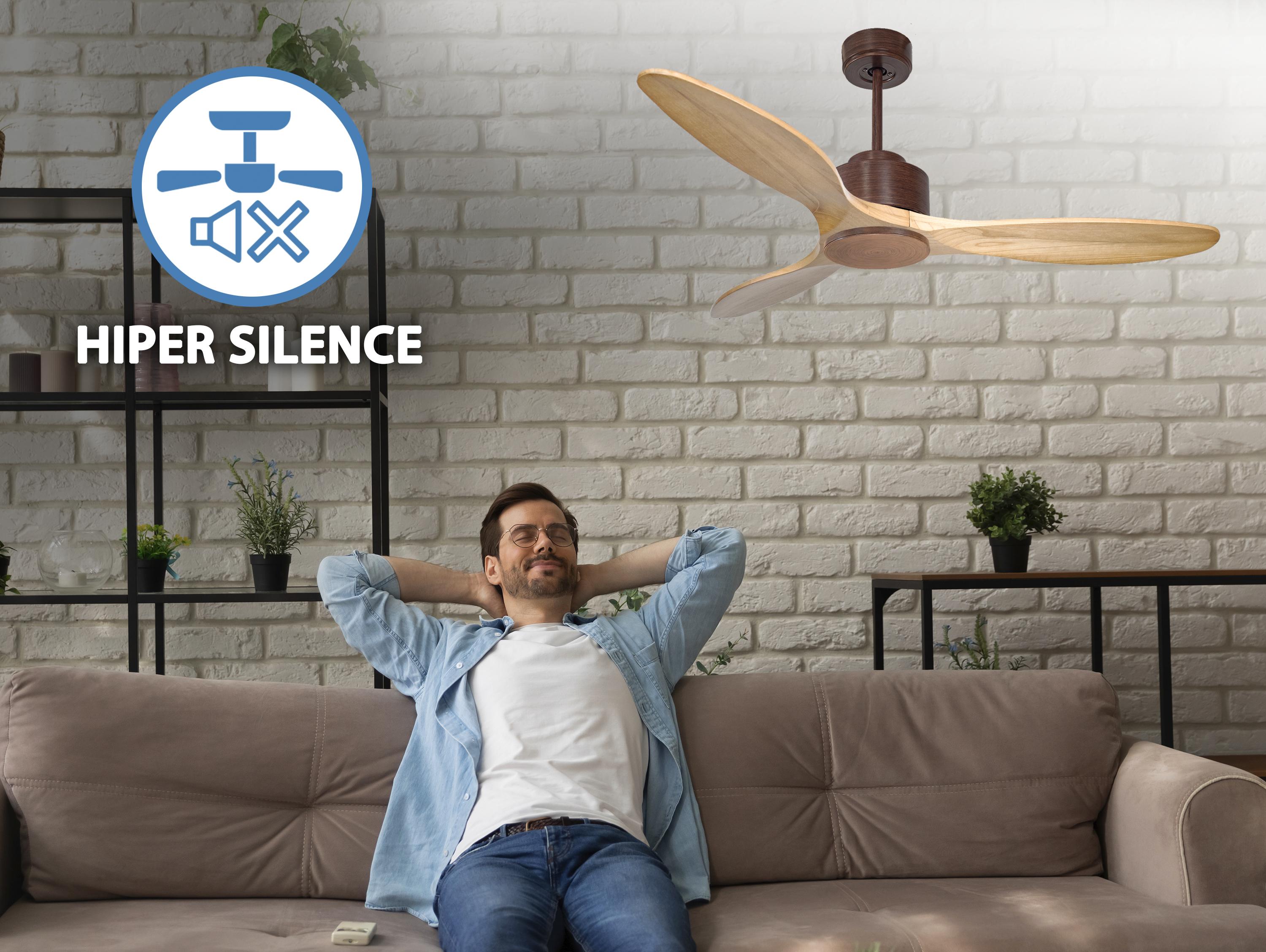 Salamis D132 C02 66855: Ventilateur de plafond ø132 cm avec Wifi Réversible Hypersilence