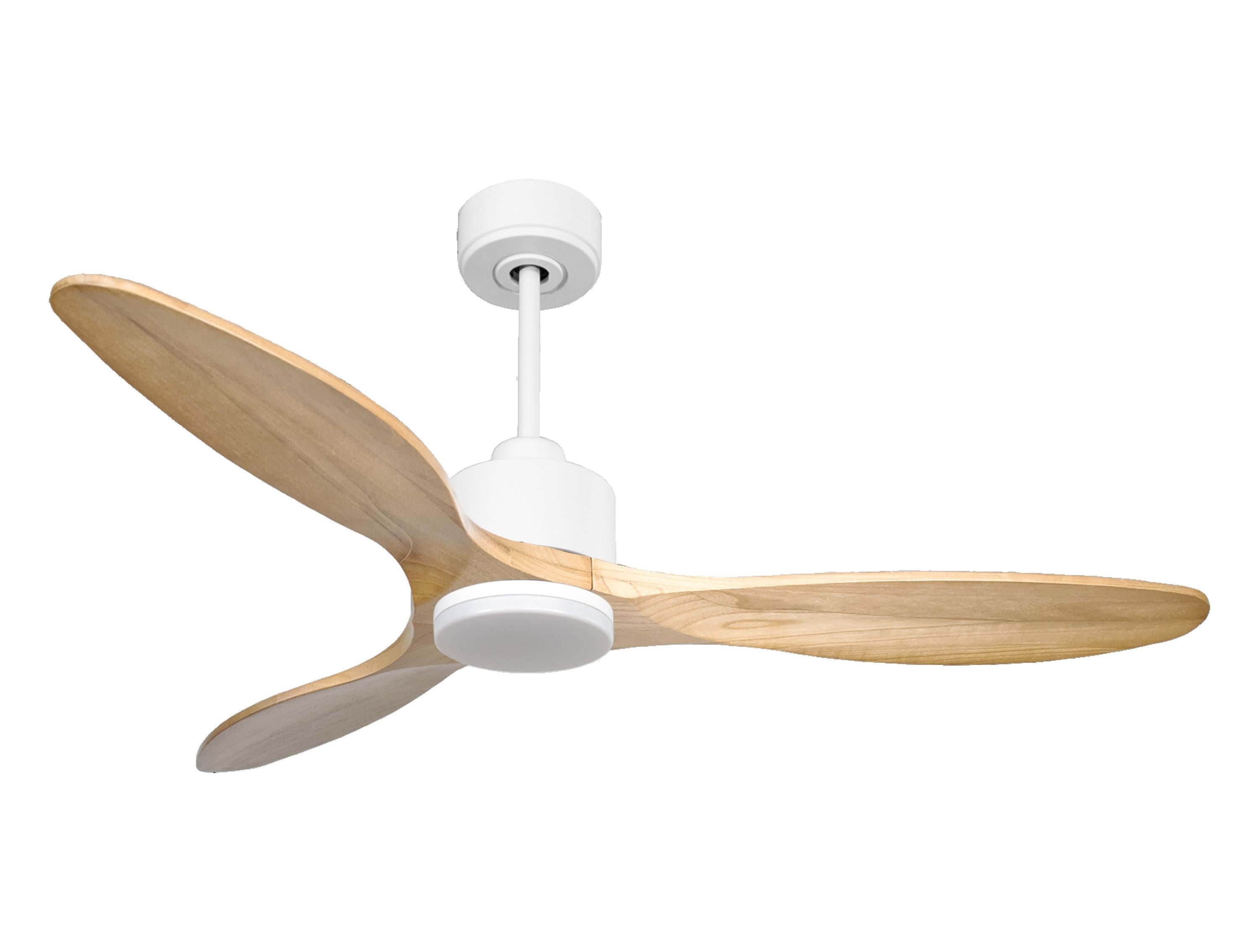 Ventilateur de plafond Réversible  Thermostat Dimmable Wifi Moteur à courant continu Toits en pente Télécommande Lumière à trois tons Hypersilence Mémoire