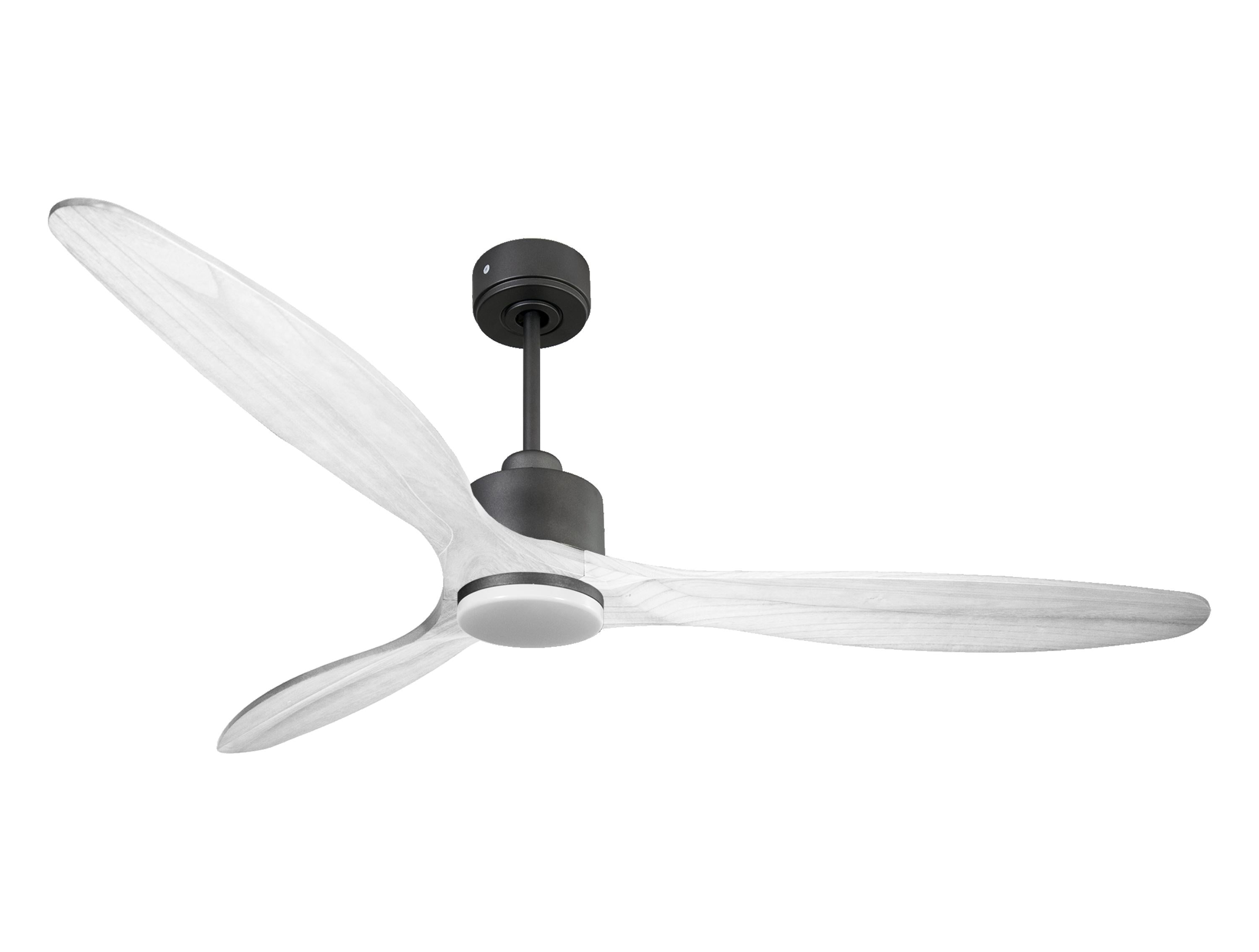 Ventilateur de plafond Réversible  Thermostat Dimmable Wifi Moteur à courant continu Toits en pente Télécommande Lumière à trois tons Hypersilence Mémoire