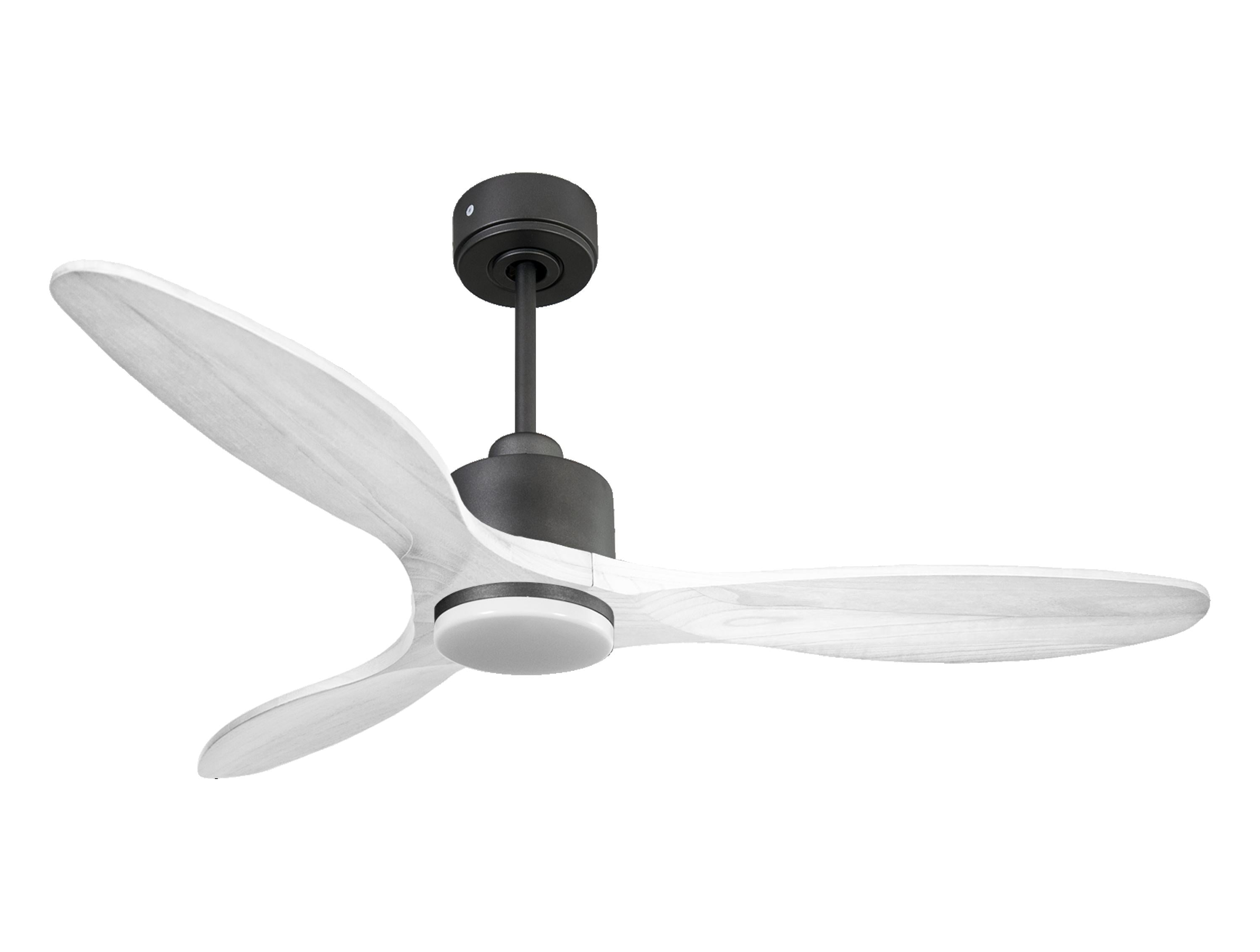 Ventilateur de plafond Réversible  Thermostat Dimmable Wifi Moteur à courant continu Toits en pente Télécommande Lumière à trois tons Hypersilence Mémoire