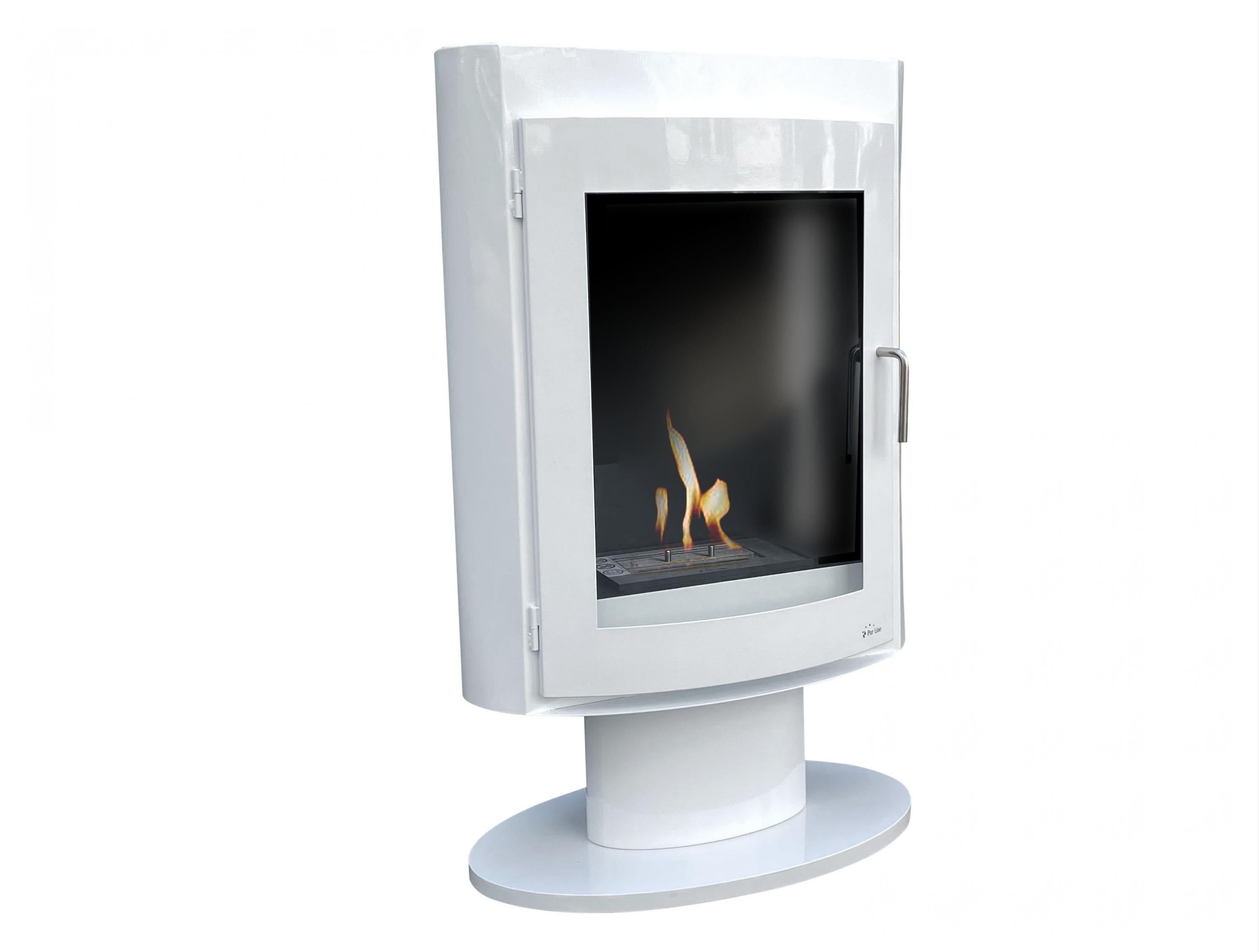 Matériau Acier Poêle à éthanol de forme carrée en acier blanc