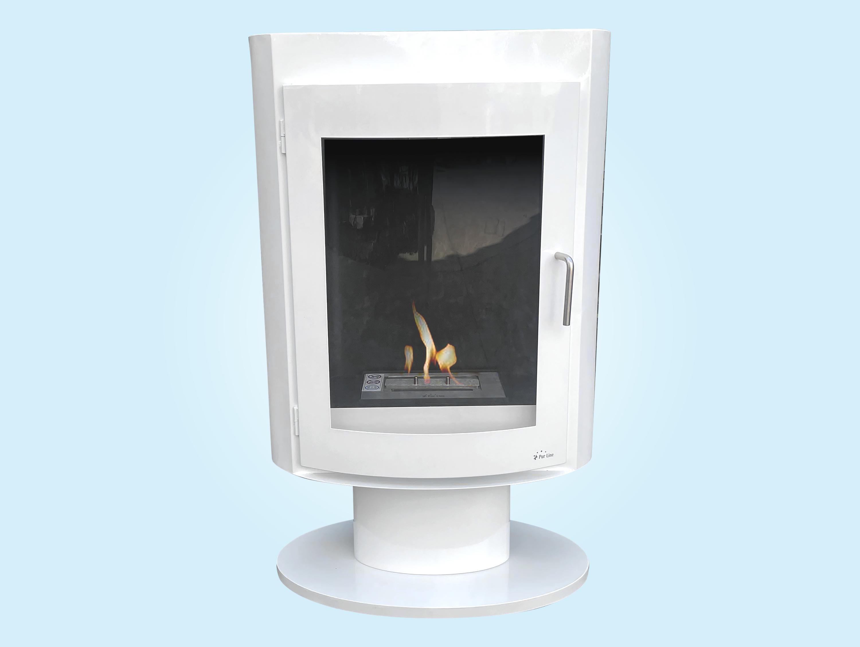 Poêle à éthanol de forme carrée en acier blanc