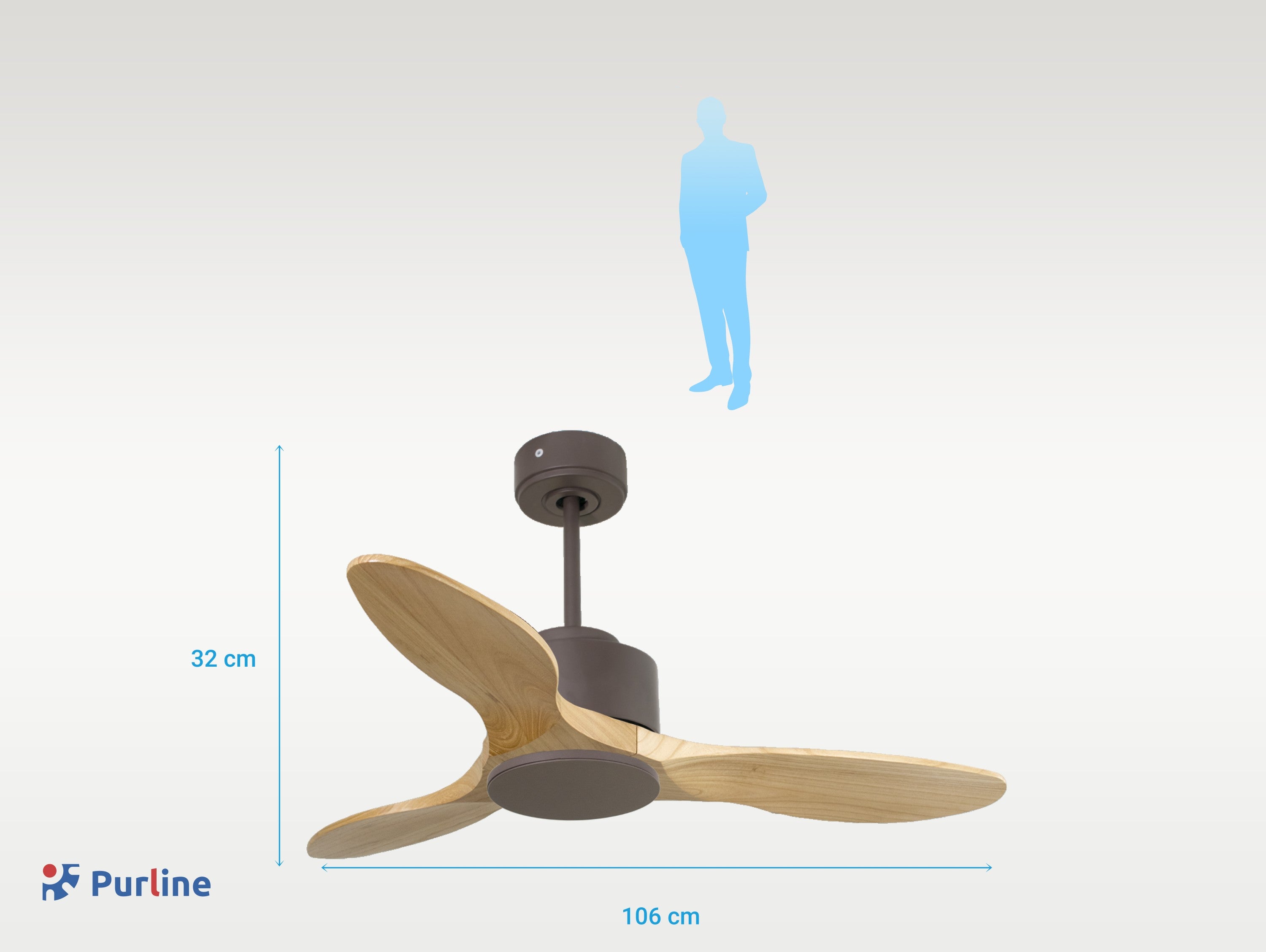   Ventilateur de plafond ø106 cm avec Wifi Réversible Hypersilence