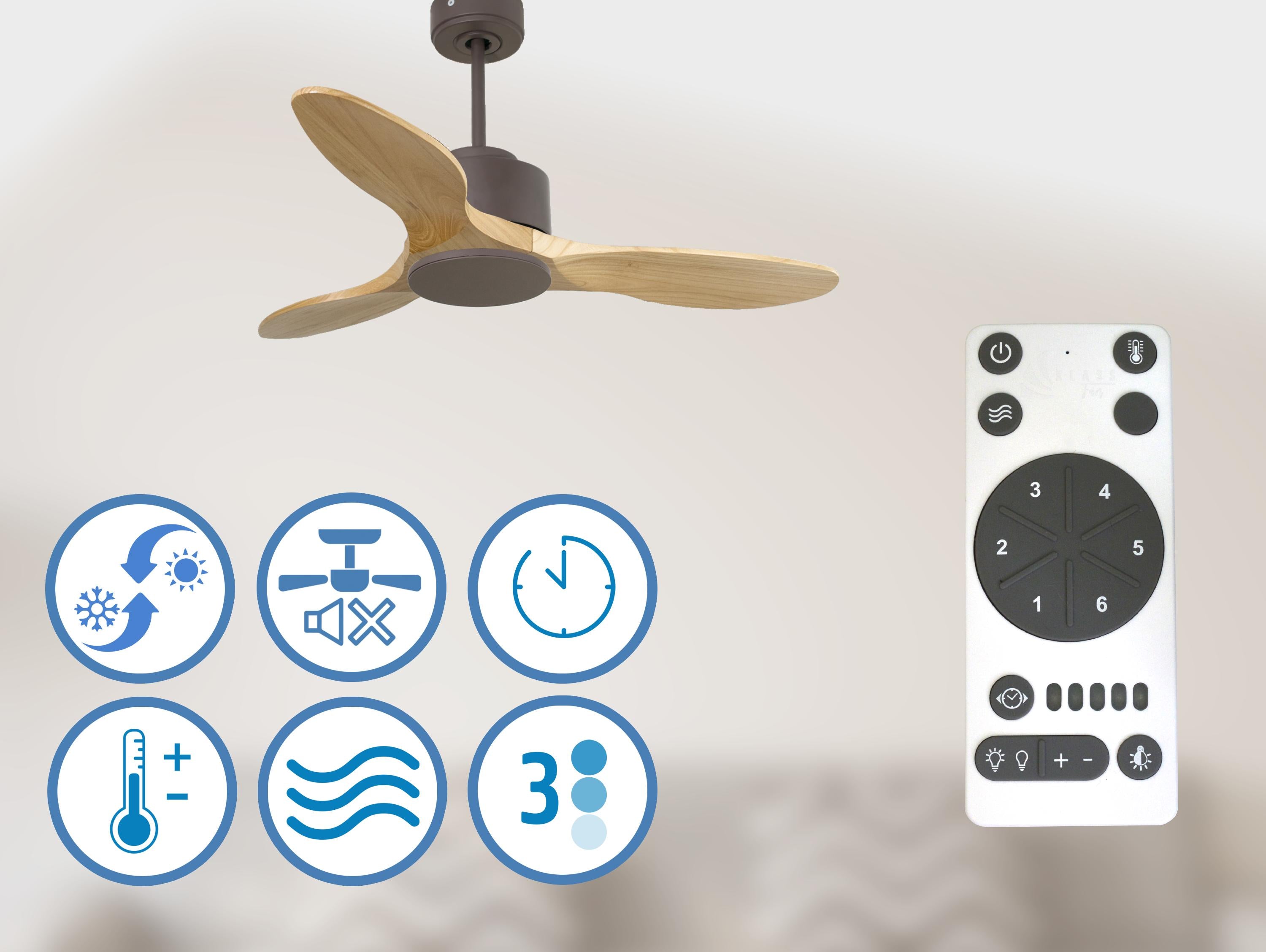 Ventilateur de plafond ø106 cm avec Wifi Réversible Hypersilence