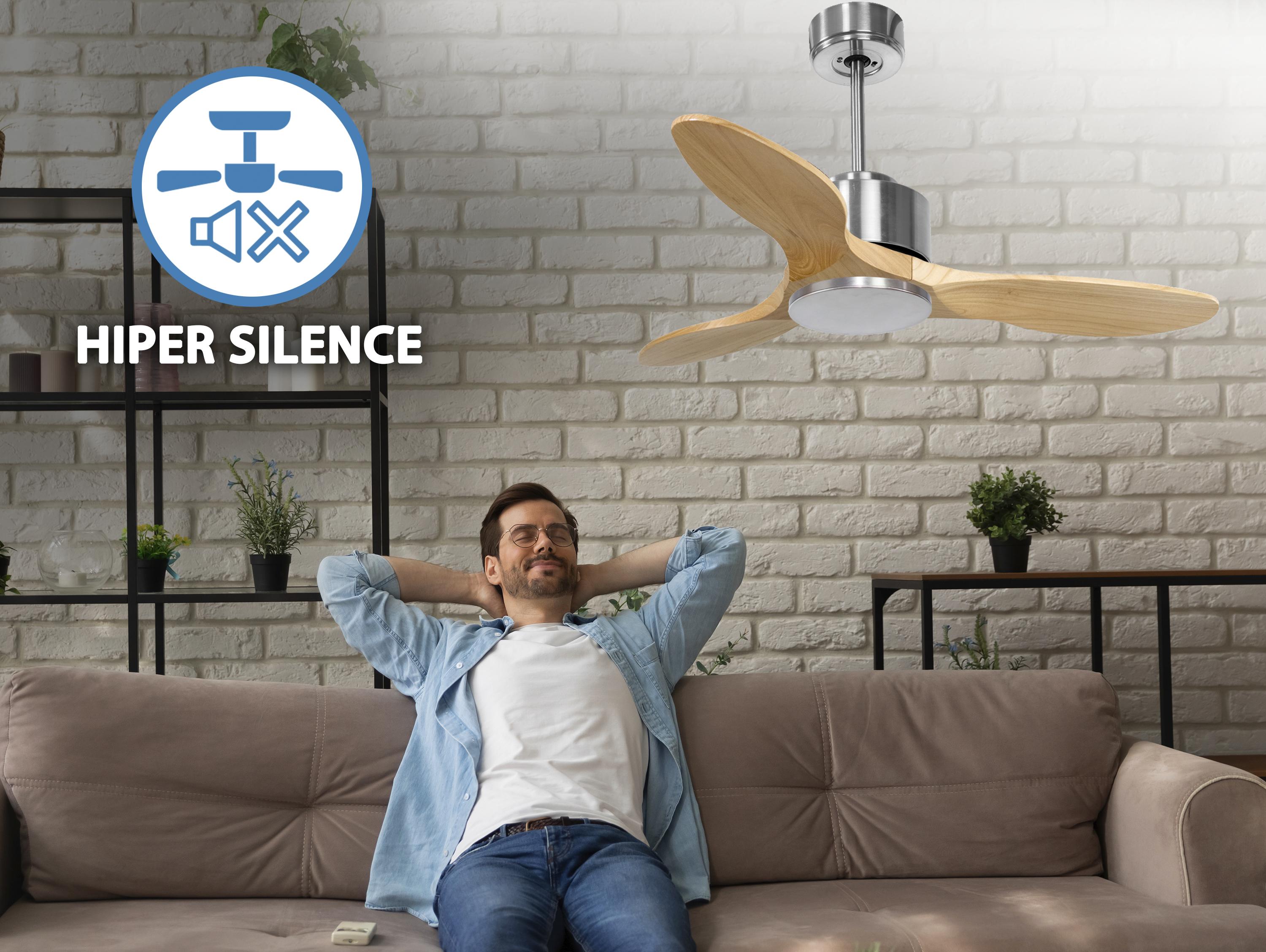   Ventilateur de plafond Réversible  Thermostat Wifi Moteur à courant continu Toits en pente Télécommande Hypersilence Mémoire Shopify Vendible (AUTOMATIQUE)