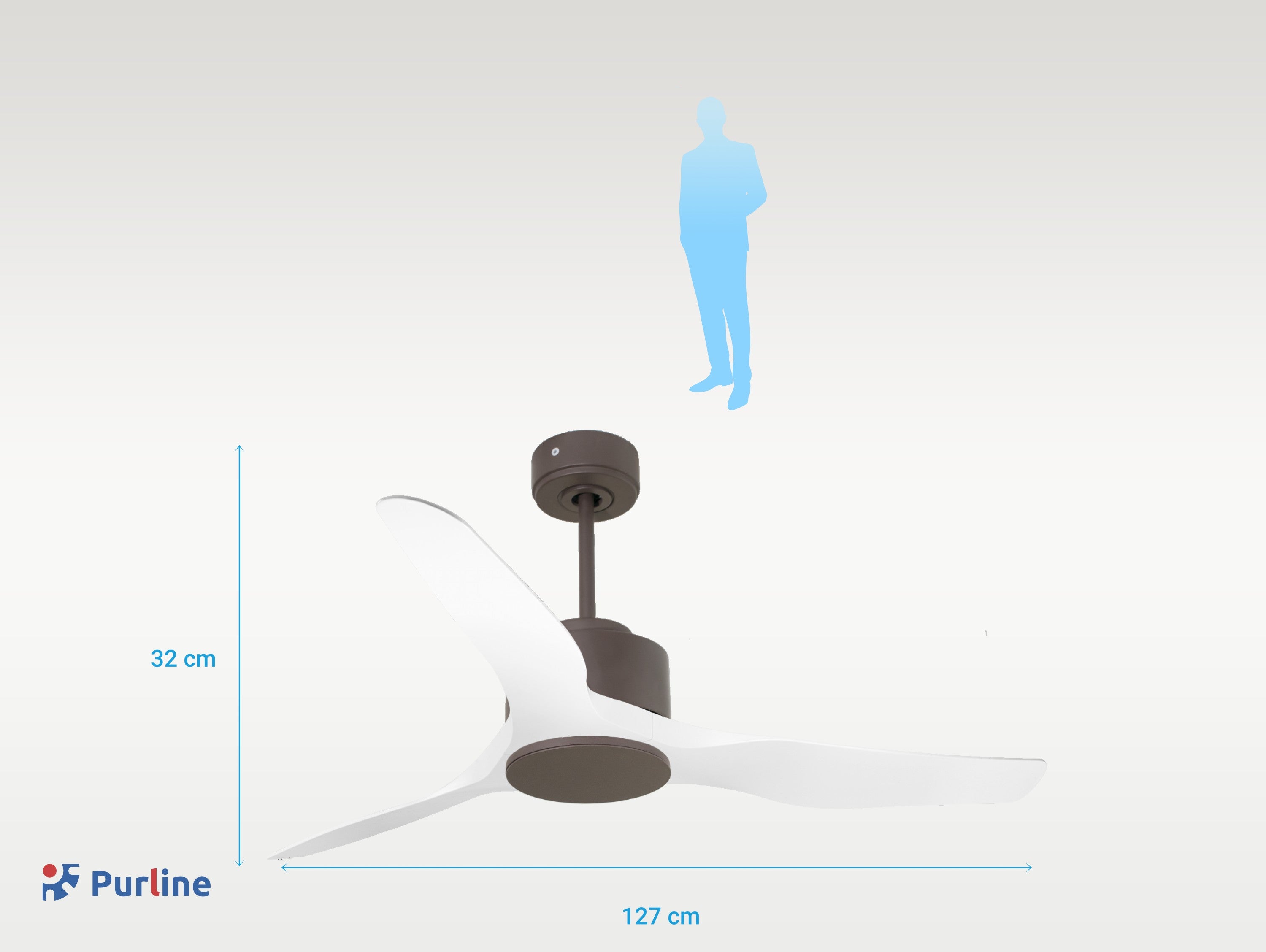 Thassos D127 C02 65317: Ventilateur de plafond ø127 cm avec Wifi Réversible Hypersilence