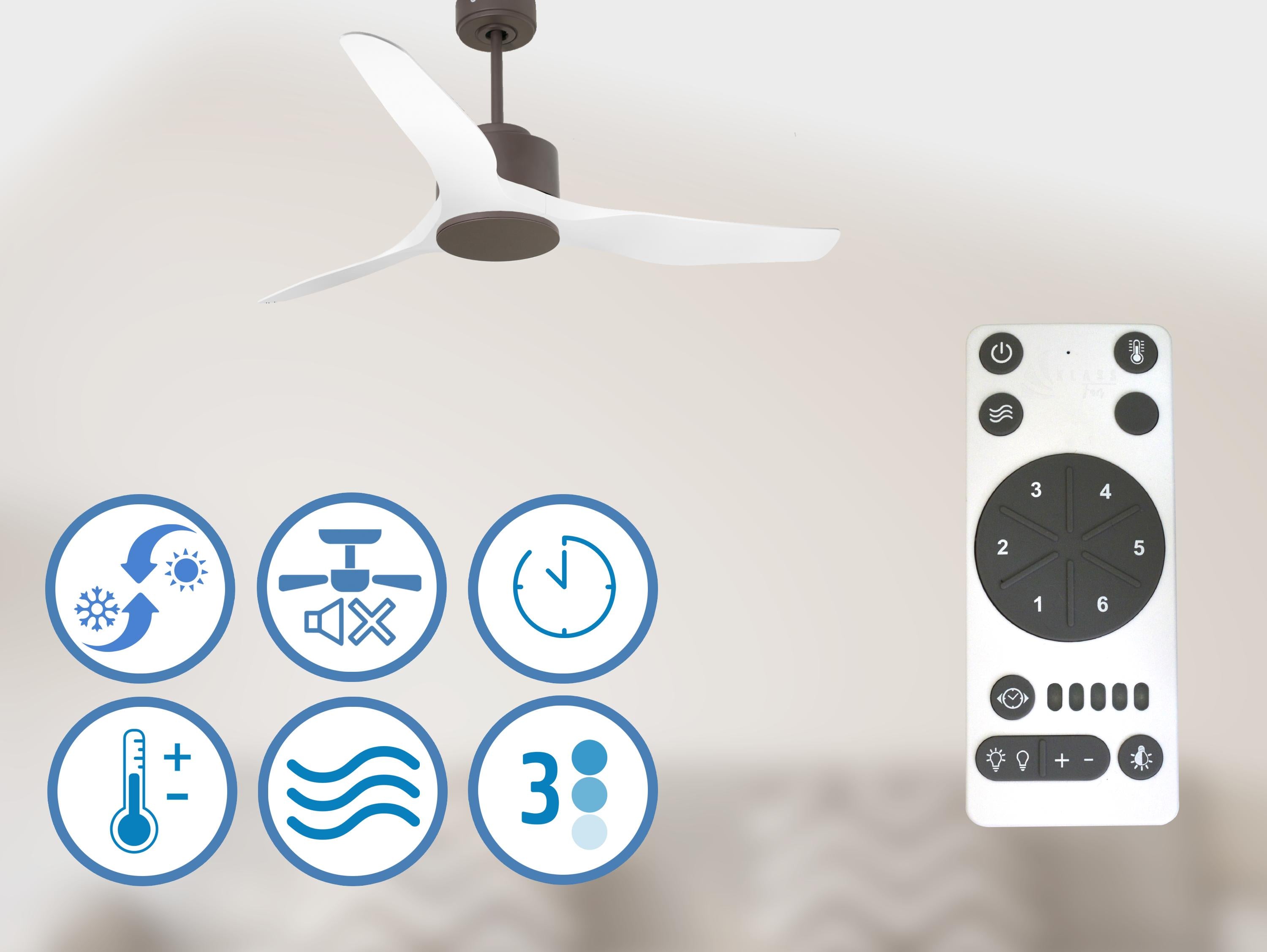 Ventilateur de plafond ø127 cm avec Wifi Réversible Hypersilence