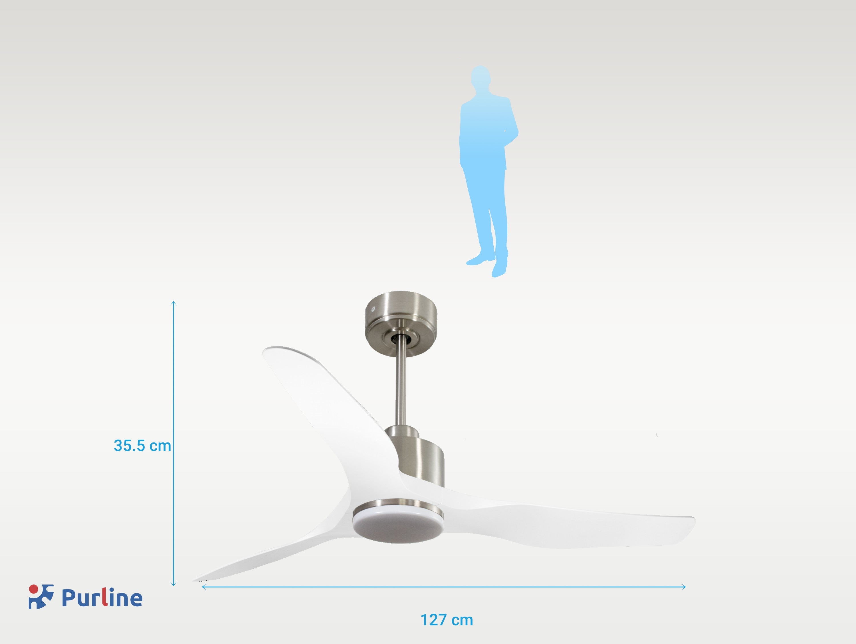   Ventilateur de plafond Réversible  Thermostat Dimmable Wifi Moteur à courant continu Toits en pente Télécommande Lumière à trois tons Adaptateur 2/3 Lames