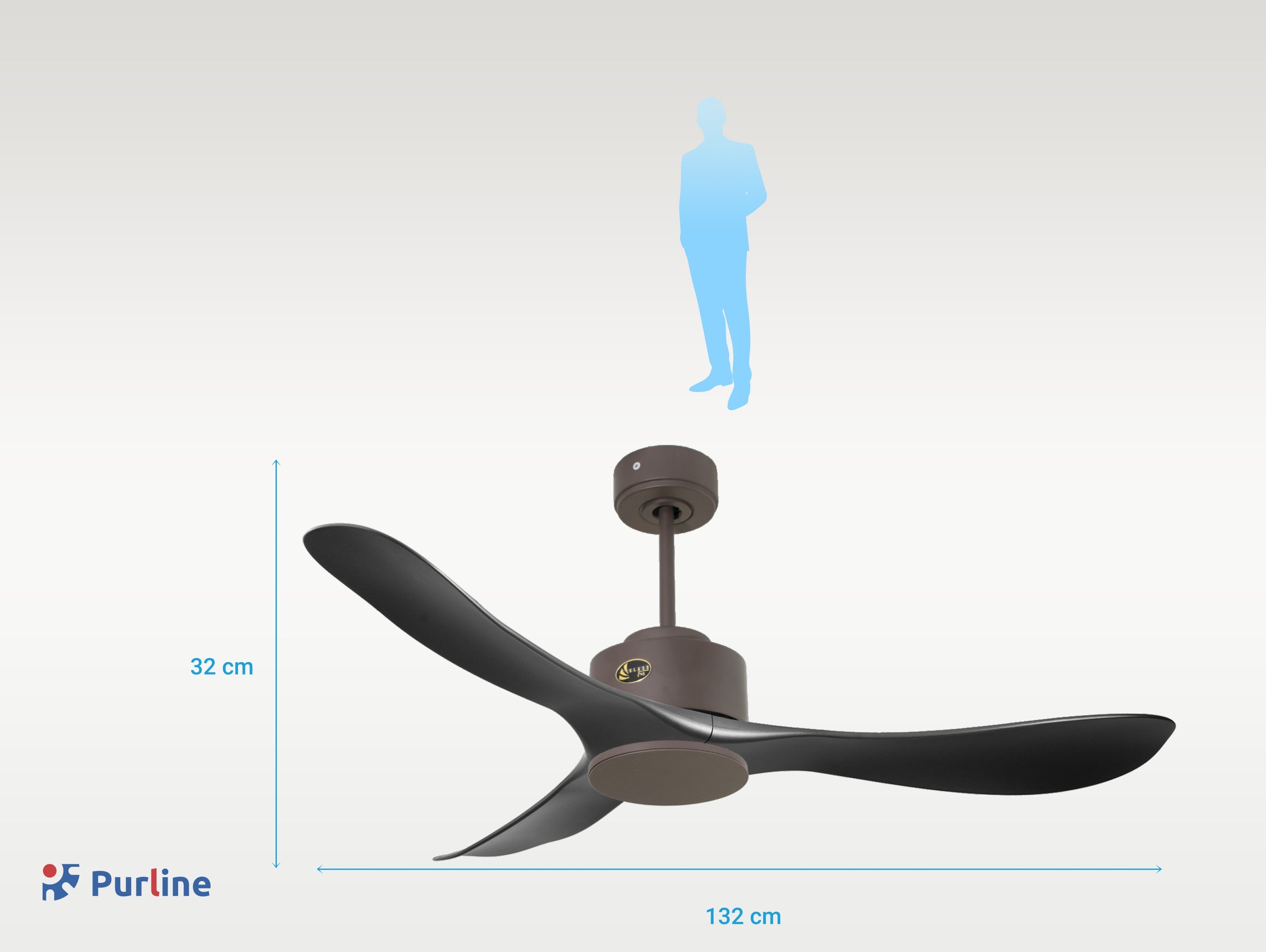 Tioman D132 C02 65315: Ventilateur de plafond ø132 cm avec Wifi Réversible Hypersilence
