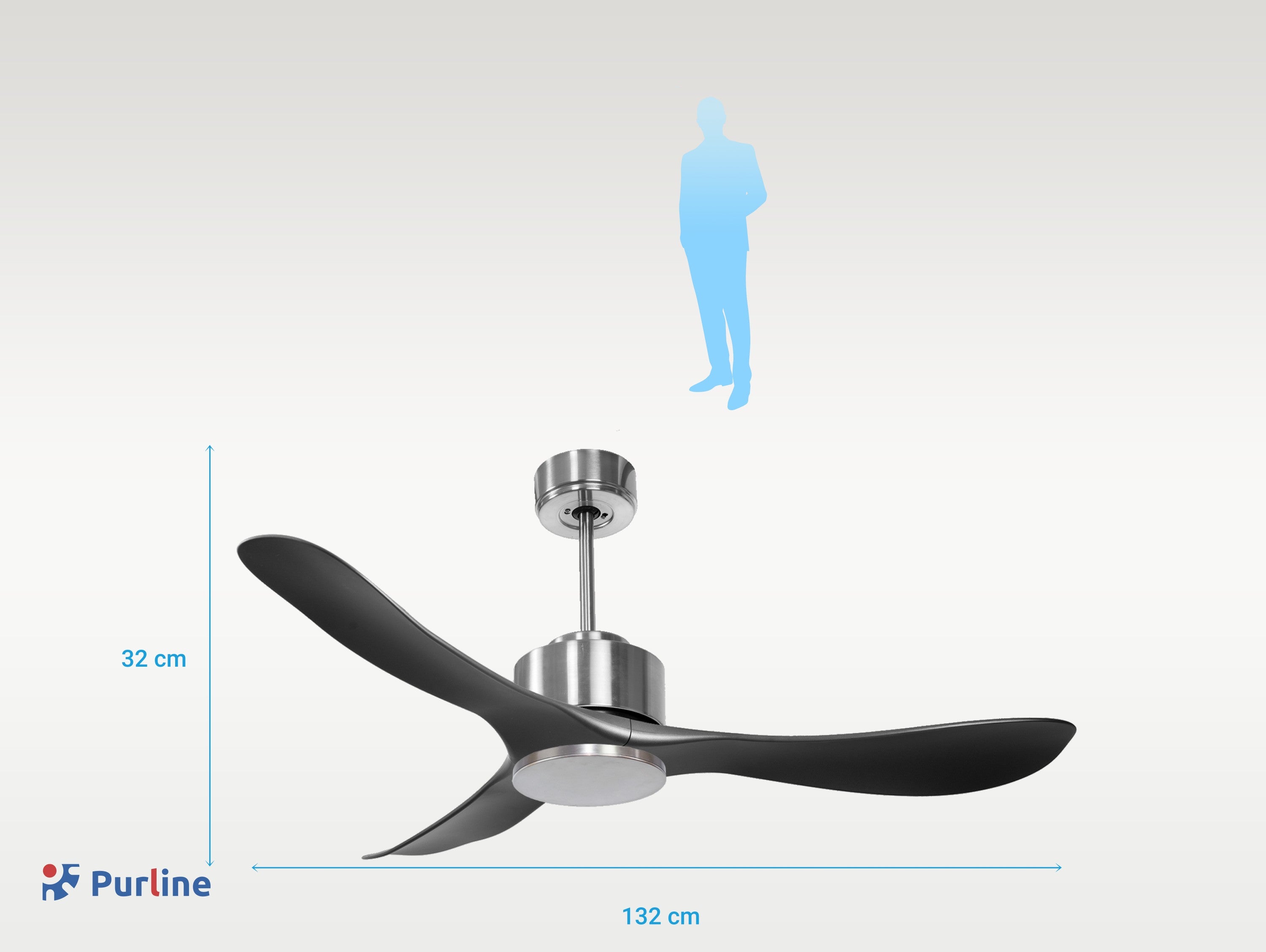 Tioman D132 C02 69769: Ventilateur de plafond ø132 cm avec Wifi Réversible Hypersilence
