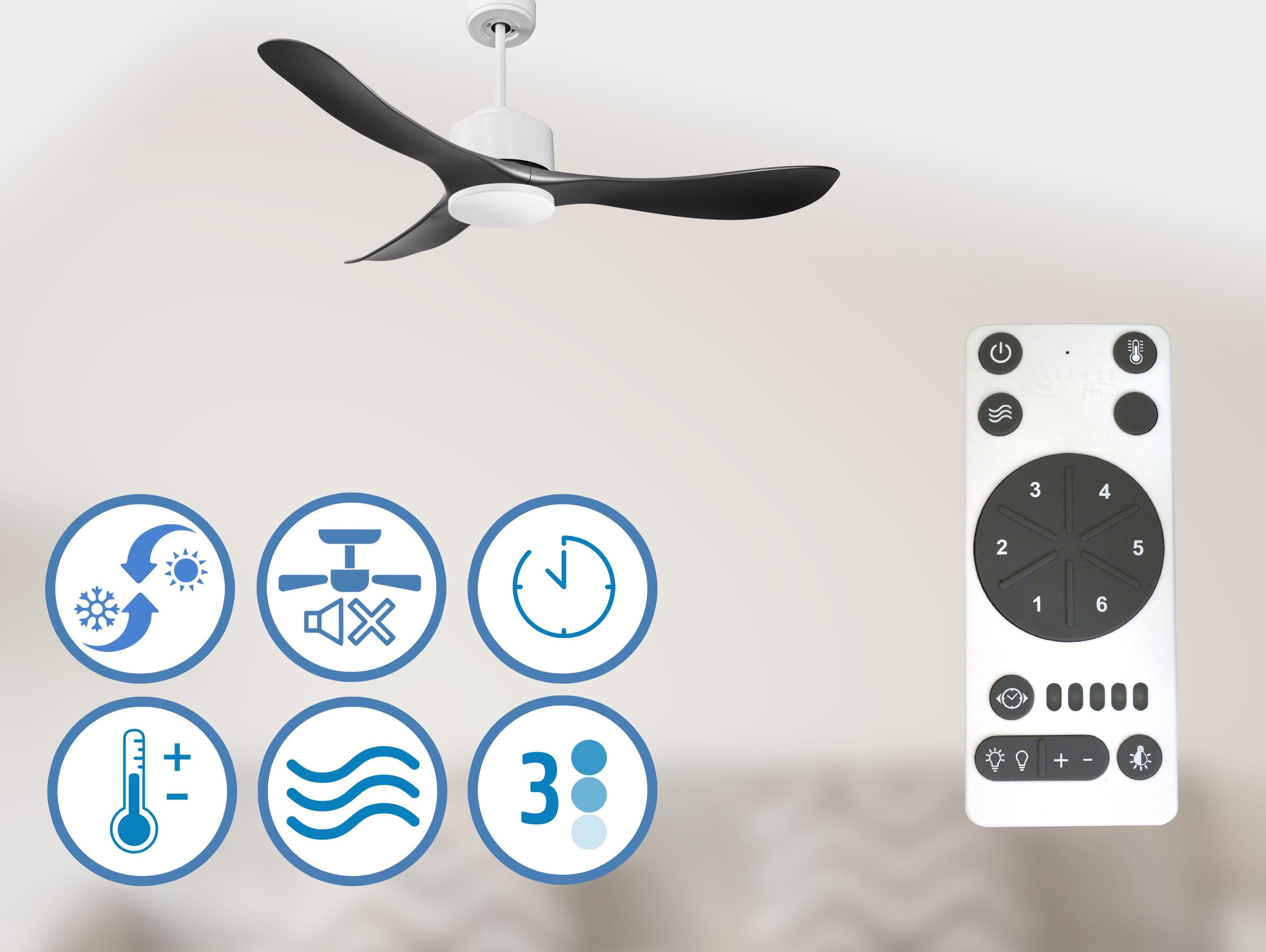 Tioman D132 C02 66042: Ventilateur de plafond ø132 cm avec Wifi Réversible Hypersilence