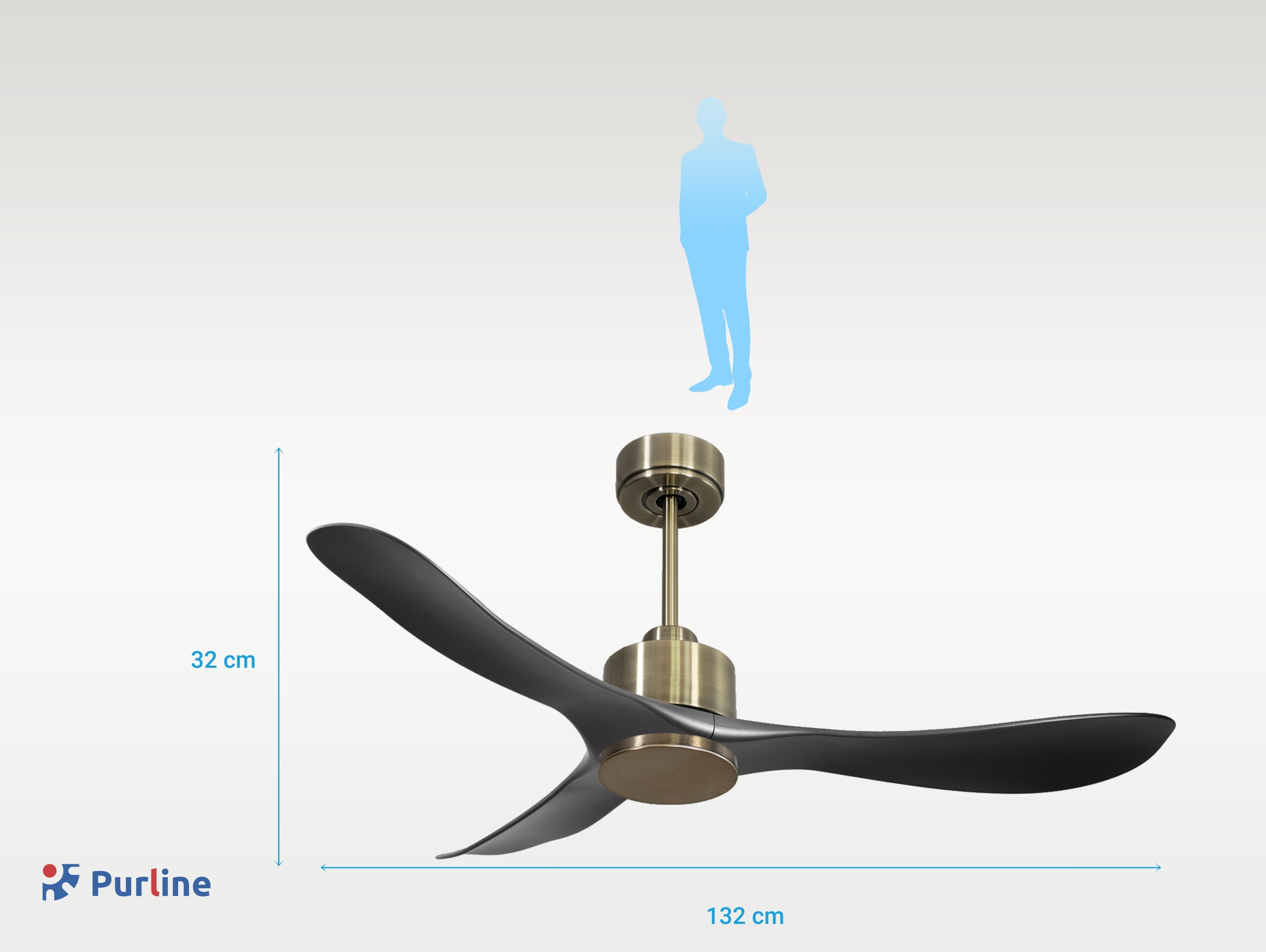 TiomanD132C0364768: Ventilateur de plafond Réversible  Thermostat Wifi Moteur à courant continu Toits en pente Télécommande Hypersilence Mémoire