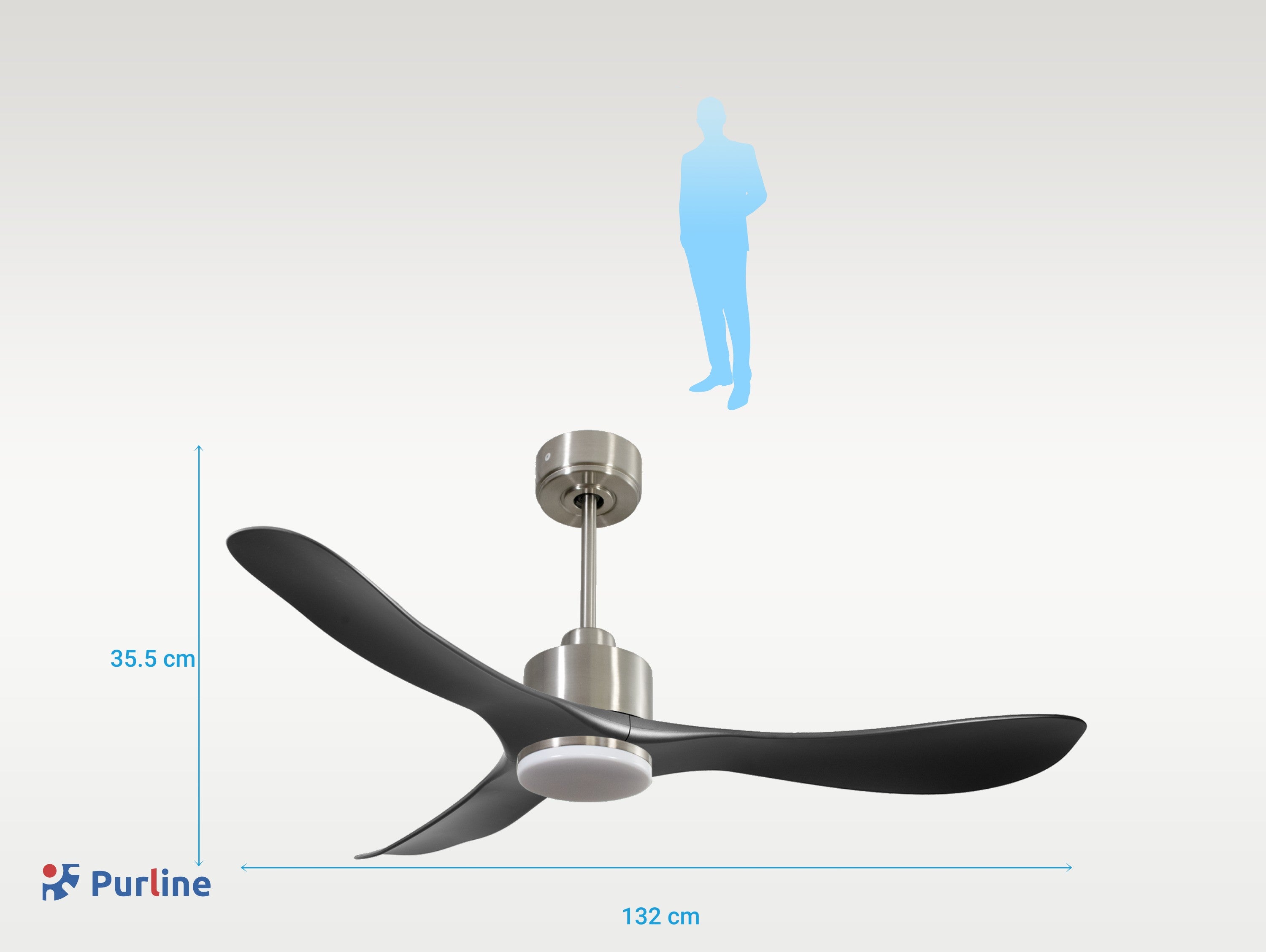   Ventilateur de plafond Réversible  Thermostat Dimmable Wifi Moteur à courant continu Toits en pente Télécommande Lumière à trois tons Hypersilence Mémoire