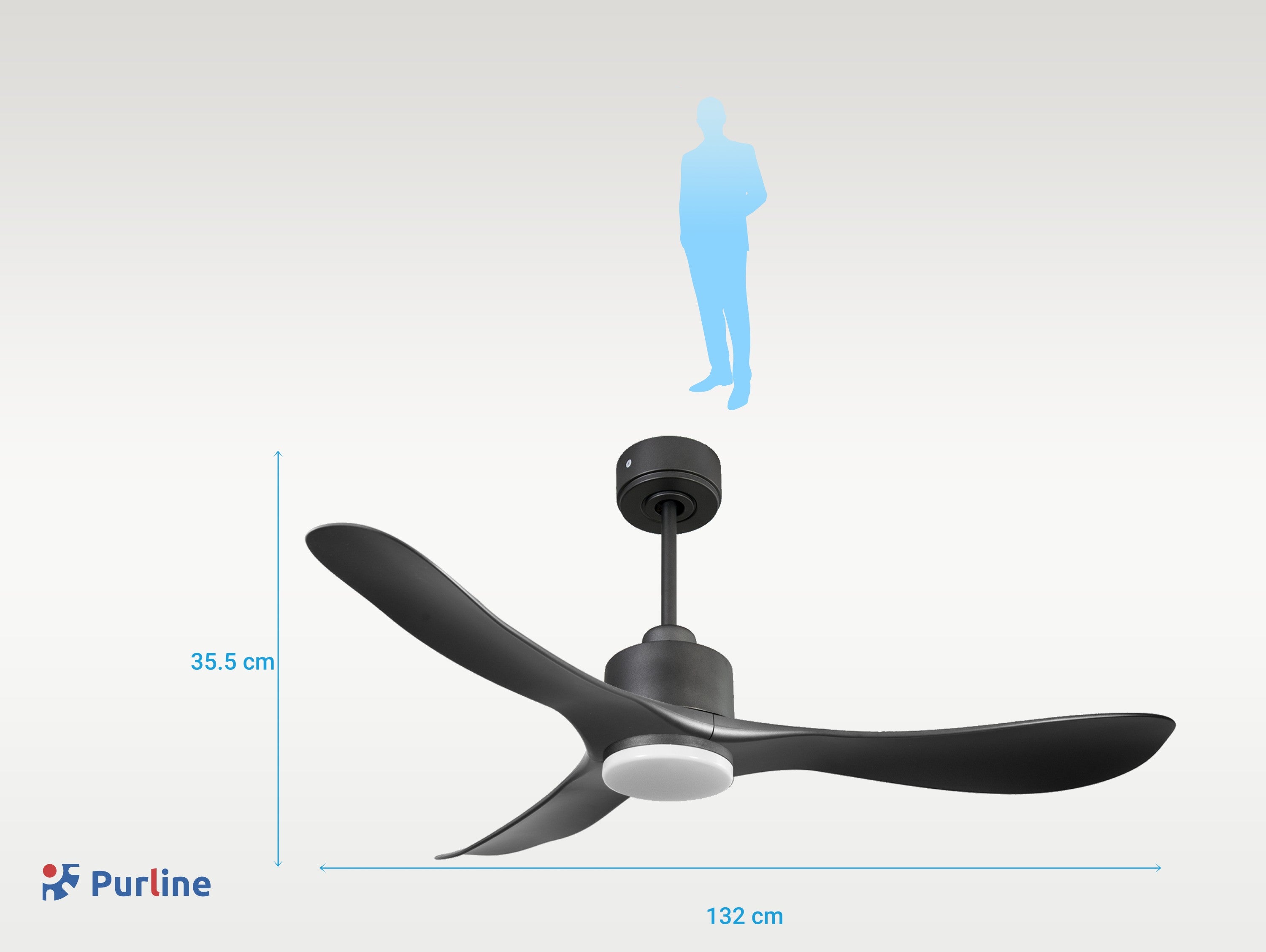   Ventilateur de plafond Réversible  Thermostat Dimmable Wifi Moteur à courant continu Toits en pente Télécommande Lumière à trois tons Hypersilence Mémoire
