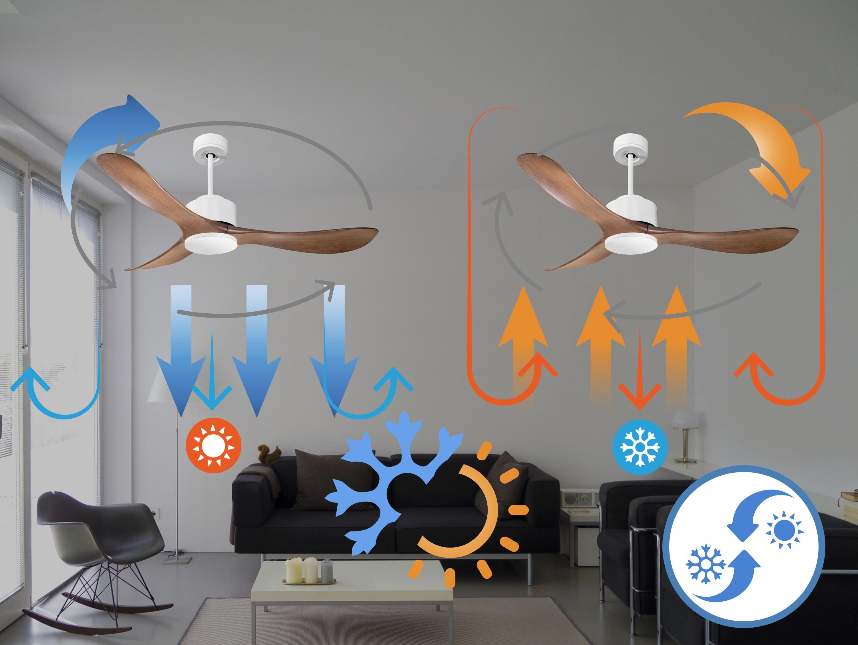 Ventilateur de plafond Wifi Moteur à courant continu Télécommande Hypersilence Mémoire Shopify Vendible (AUTOMATIQUE)