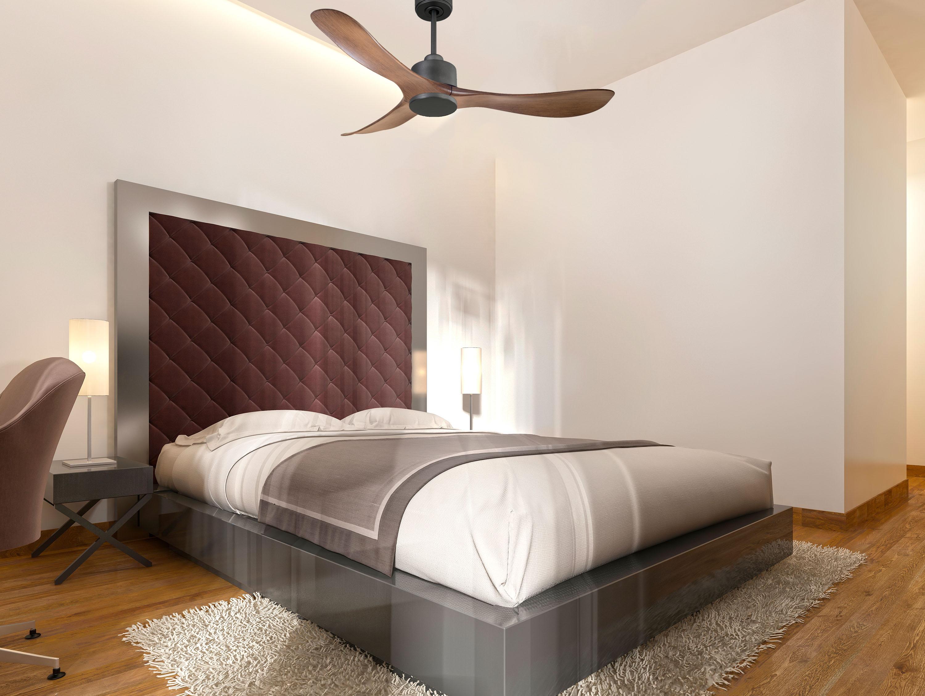 Ventilateur de plafond Réversible  Thermostat Wifi Moteur à courant continu Toits en pente Télécommande Hypersilence Mémoire