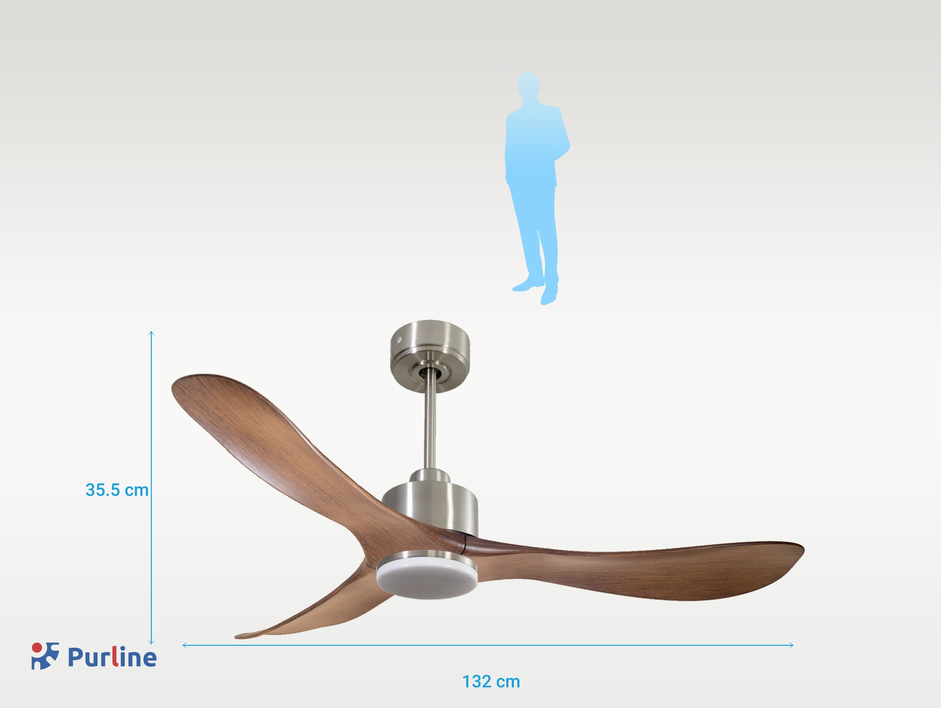   Ventilateur de plafond Réversible  Thermostat Dimmable Wifi Moteur à courant continu Toits en pente Télécommande Lumière à trois tons Hypersilence Mémoire