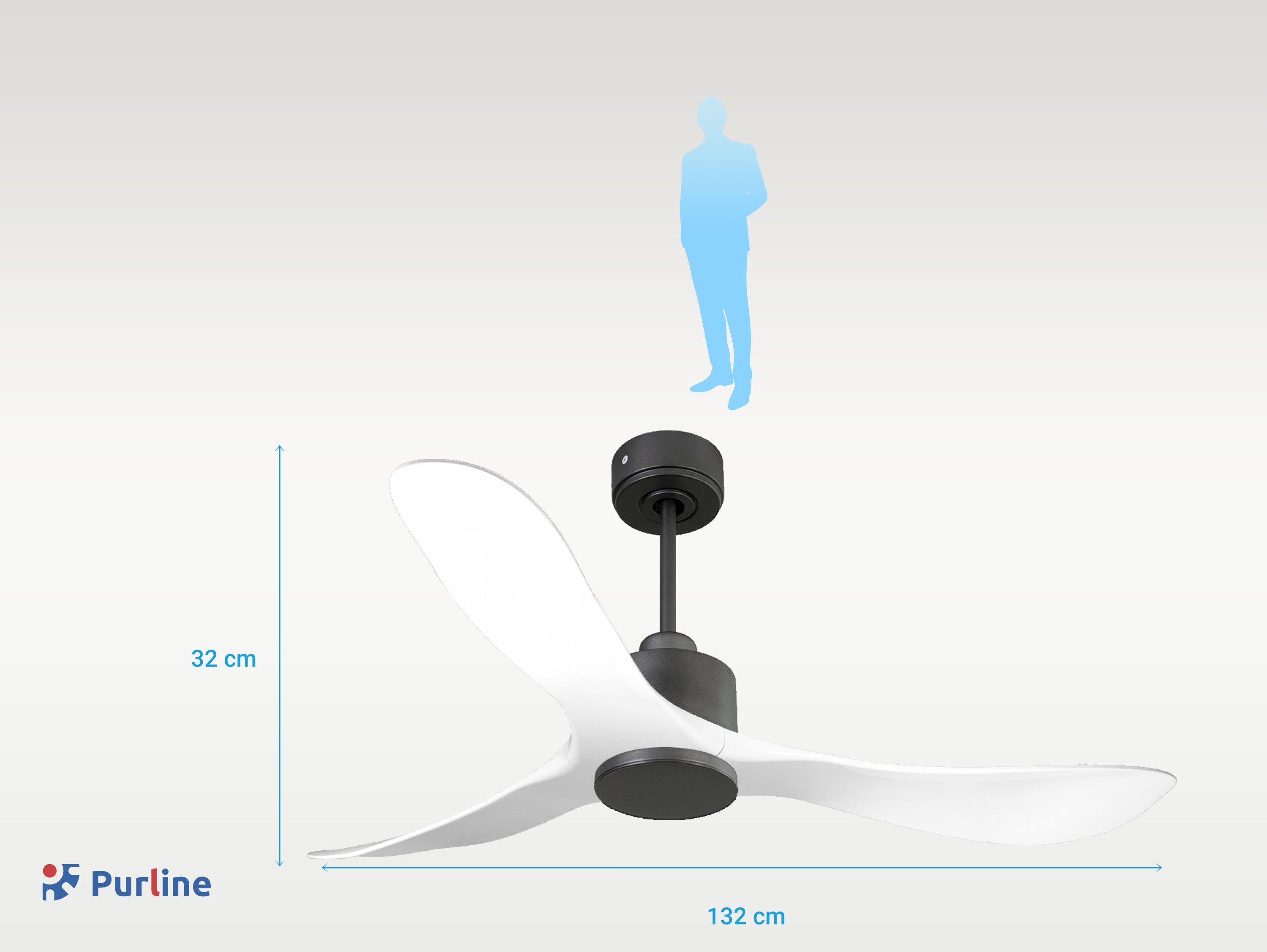   Ventilateur de plafond Réversible  Thermostat Wifi Moteur à courant continu Toits en pente Télécommande Hypersilence Mémoire
