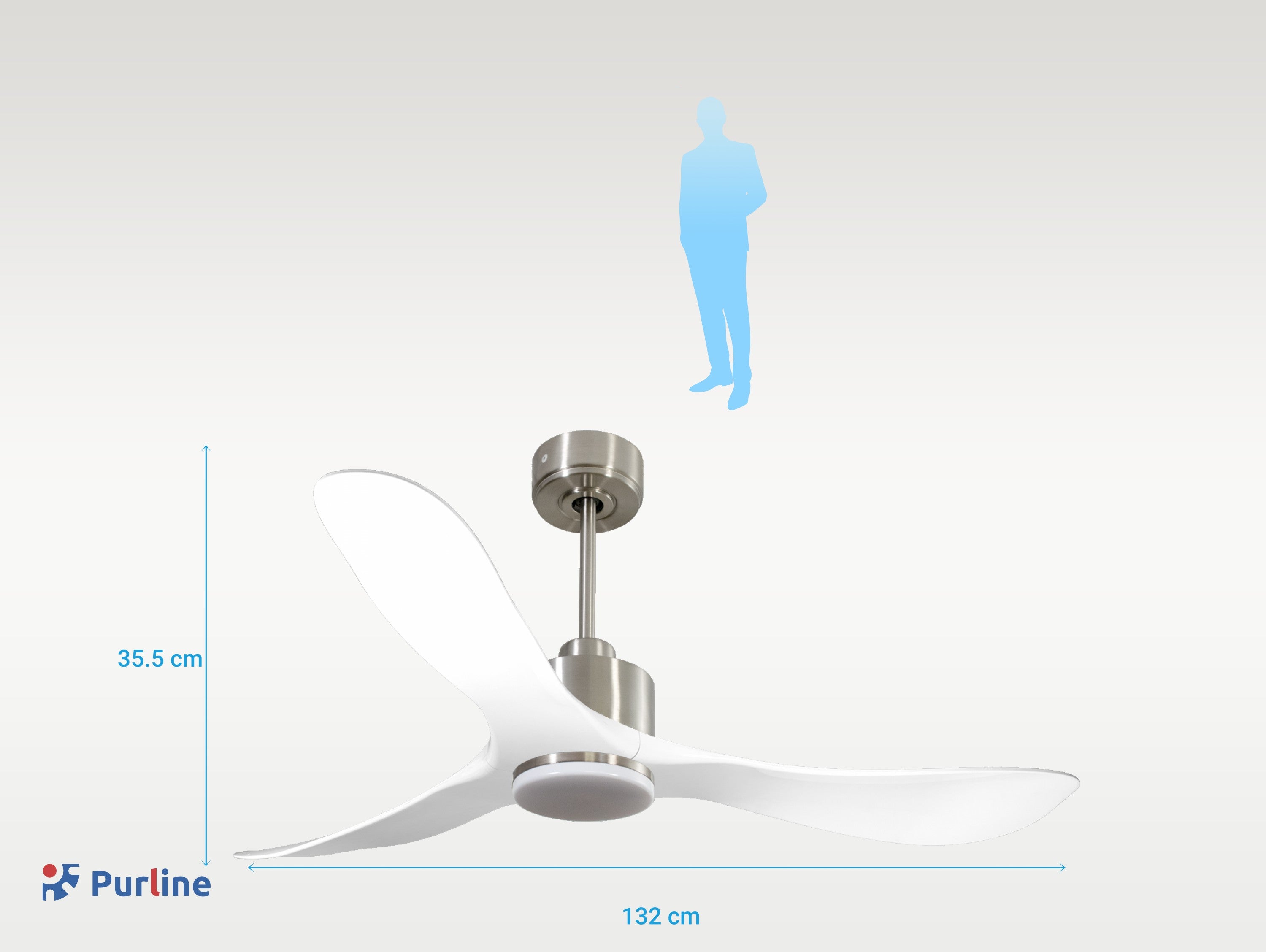   Ventilateur de plafond Réversible  Thermostat Dimmable Wifi Moteur à courant continu Toits en pente Télécommande Lumière à trois tons Hypersilence Mémoire