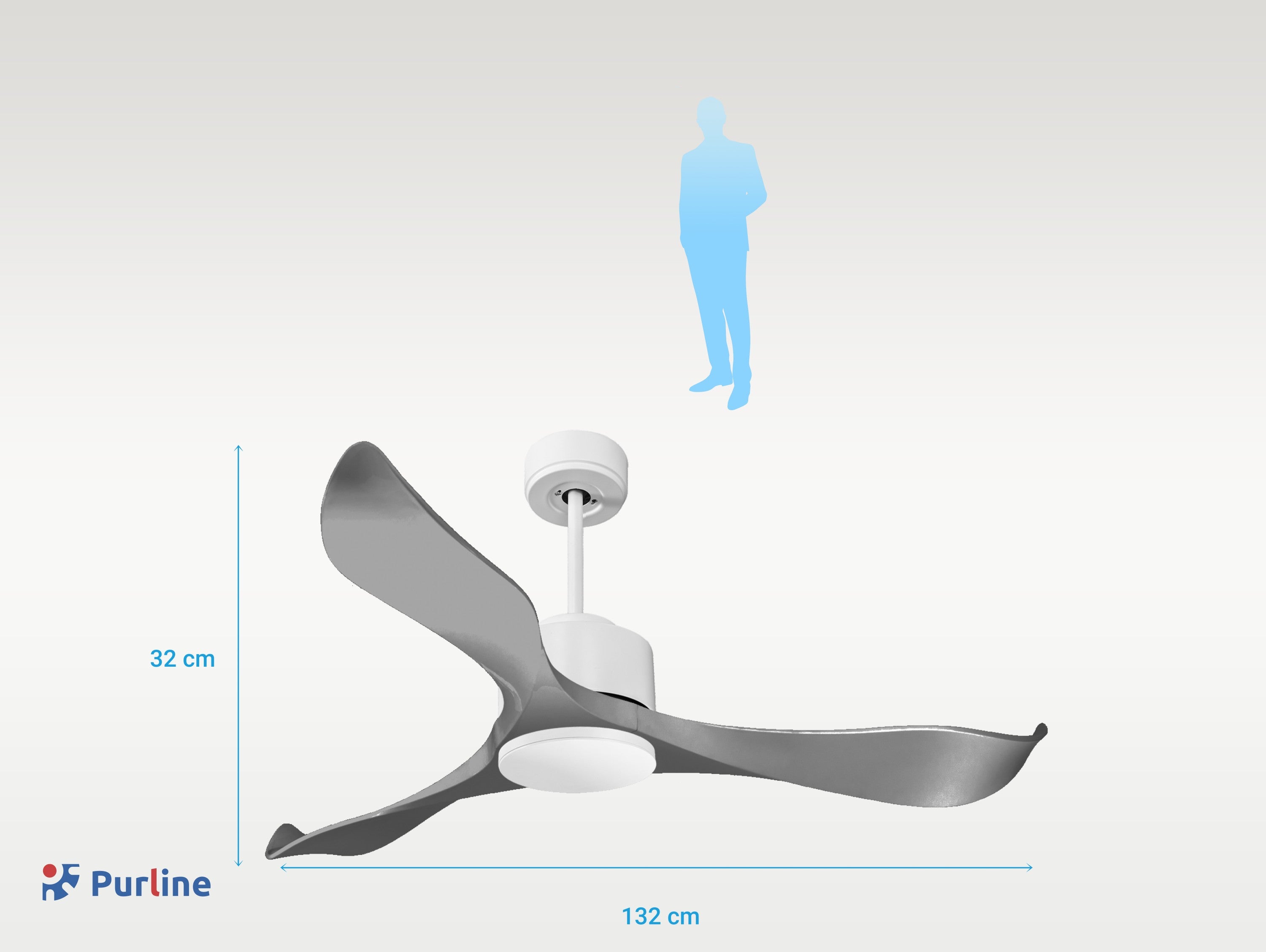 Trawangan D132 C02 69114: Ventilateur de plafond ø132 cm avec Wifi Réversible Hypersilence