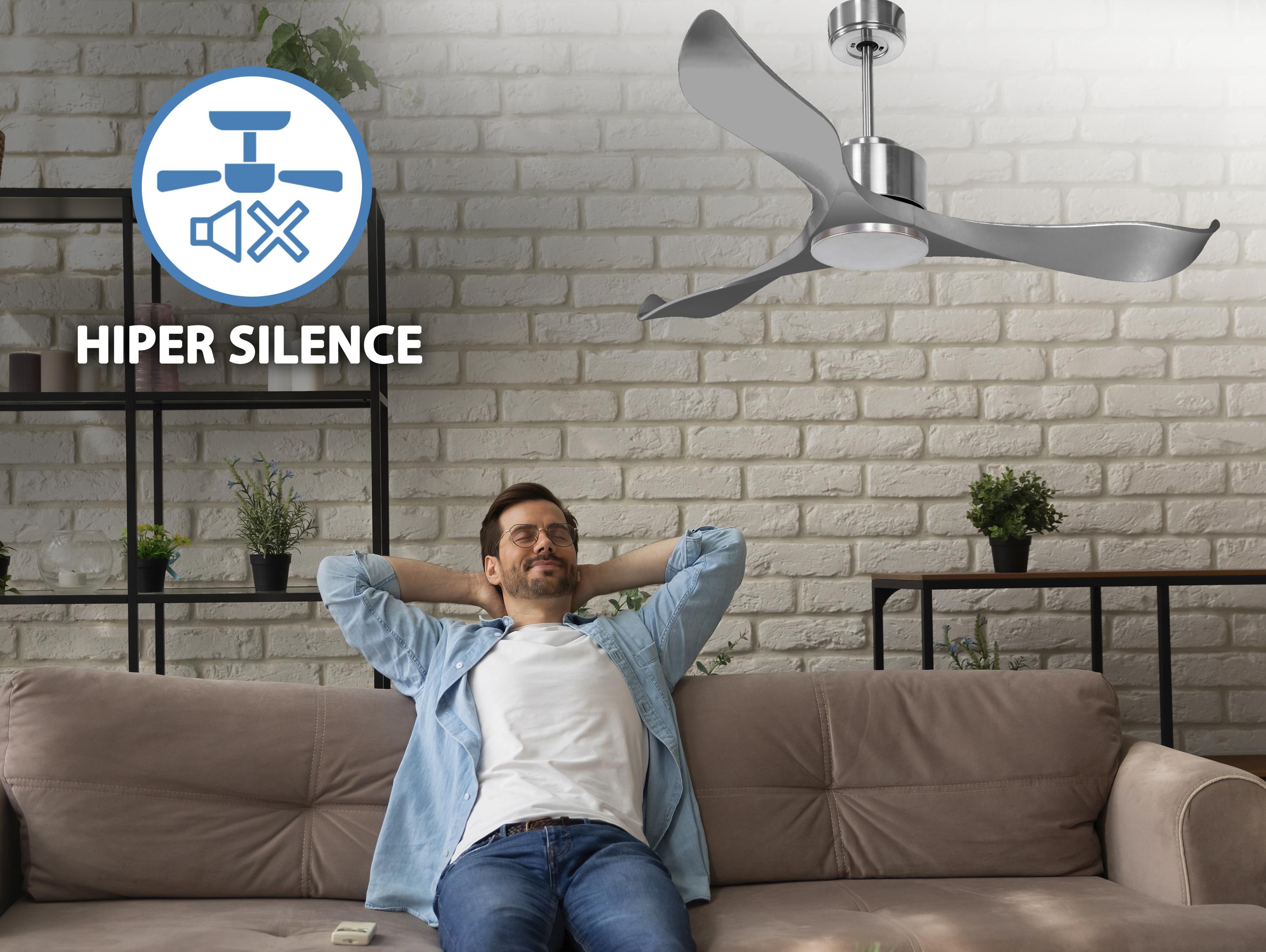   Ventilateur de plafond Réversible  Thermostat Wifi Moteur à courant continu Toits en pente Télécommande Mémoire