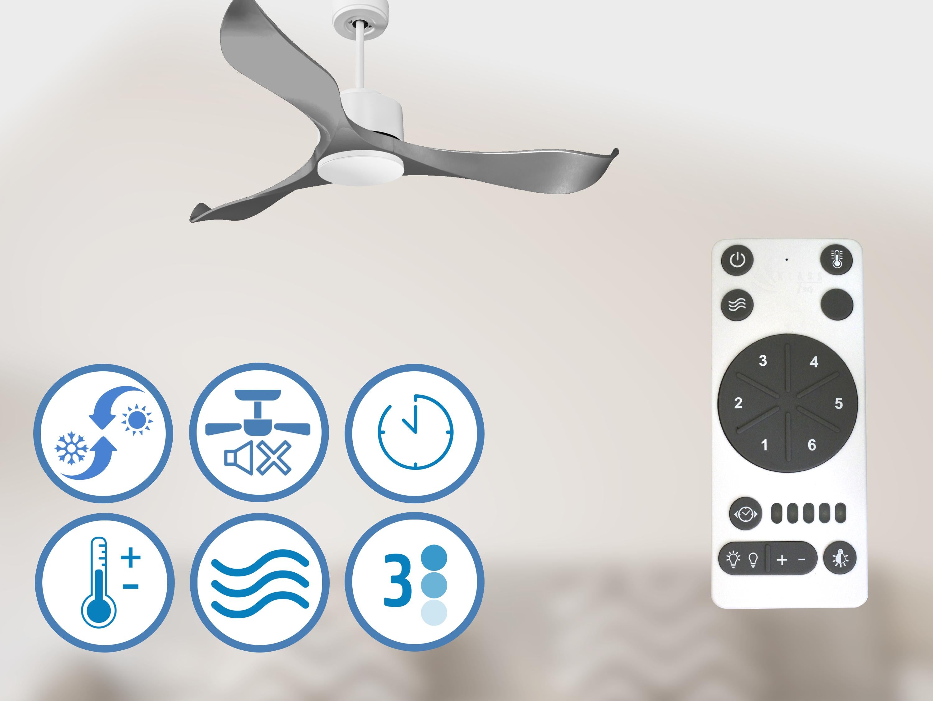   Ventilateur de plafond ø132 cm avec Wifi Réversible Hypersilence