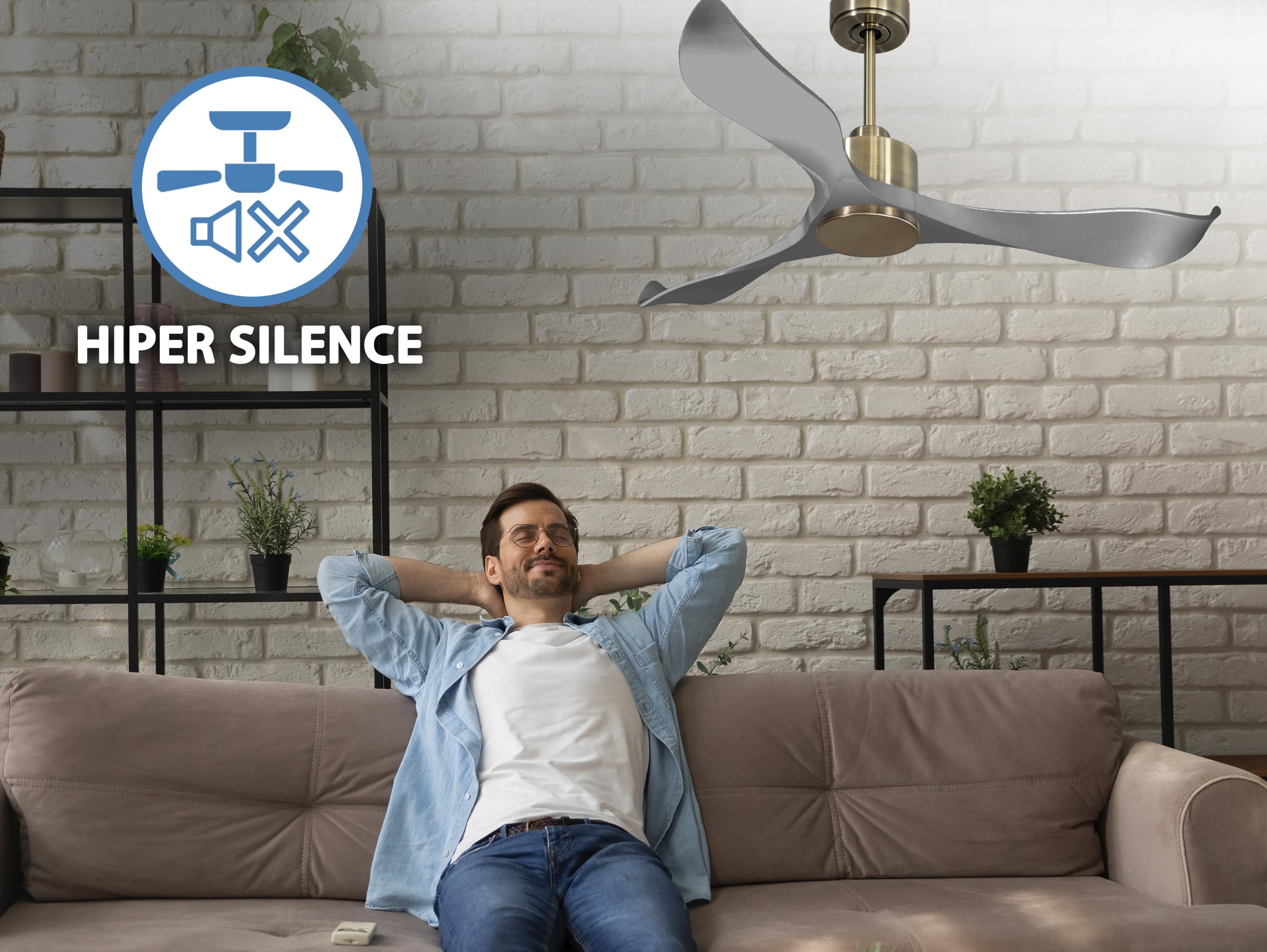   Ventilateur de plafond Réversible  Thermostat Wifi Moteur à courant continu Toits en pente Télécommande Mémoire