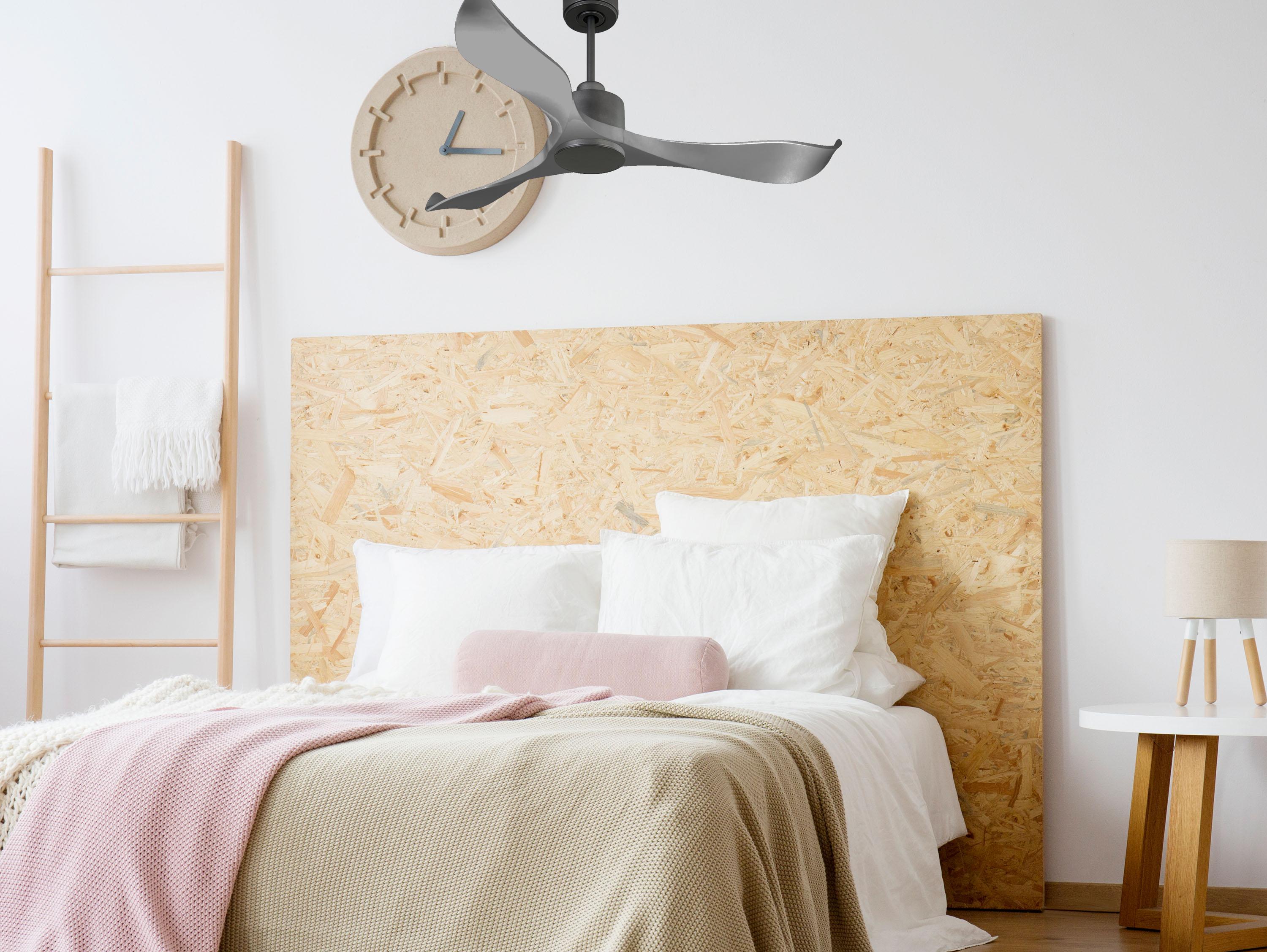 Ventilateur de plafond Réversible  Thermostat Wifi Moteur à courant continu Toits en pente Télécommande Hypersilence Mémoire Shopify Vendible (AUTOMATIQUE)