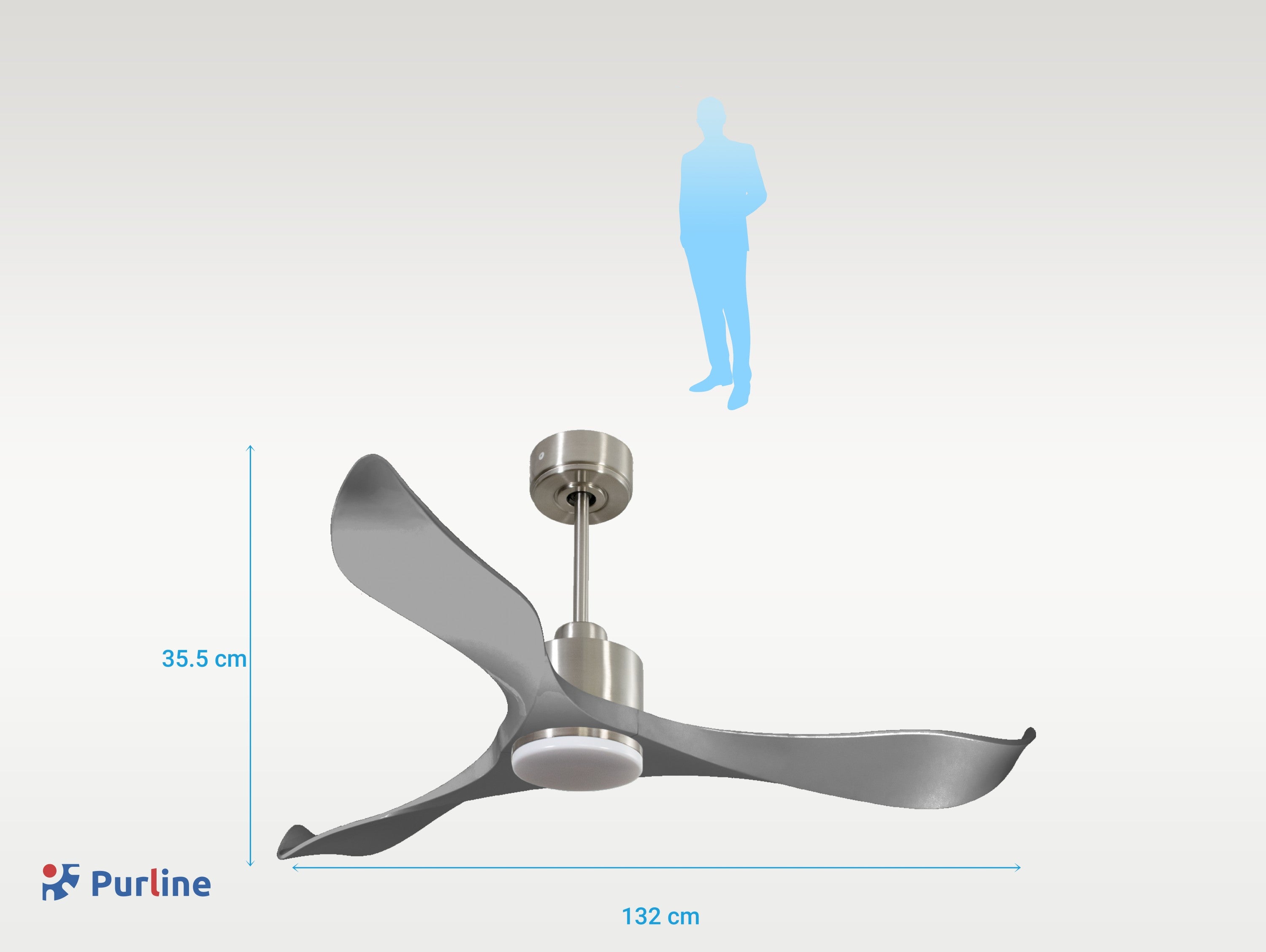   Ventilateur de plafond Réversible  Thermostat Dimmable Wifi Moteur à courant continu Toits en pente Télécommande Lumière à trois tons Mémoire