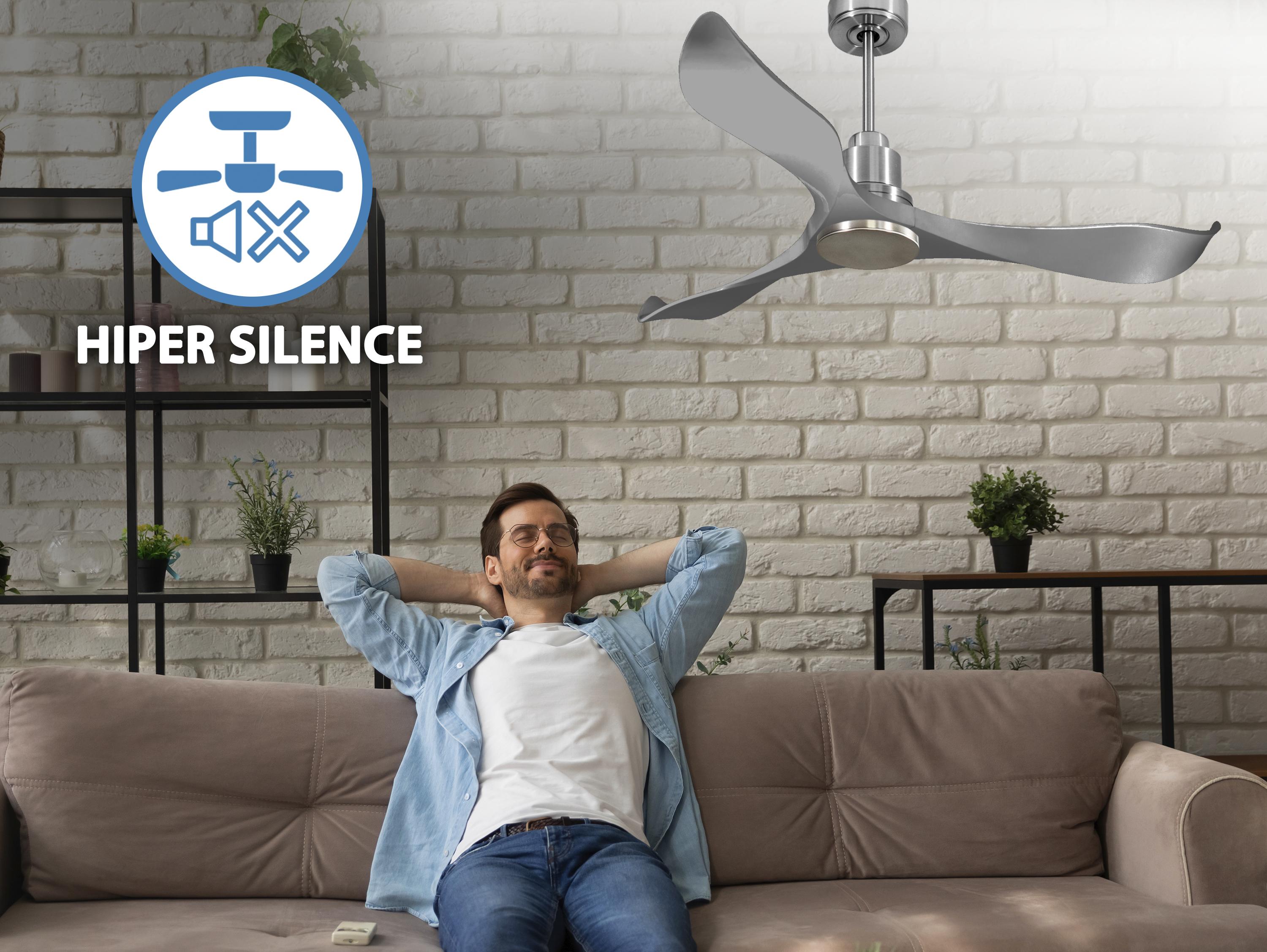 TrawanganD132C0464483: Ventilateur de plafond Réversible  Thermostat Wifi Moteur à courant continu Toits en pente Télécommande Hypersilence Mémoire Shopify Vendible (AUTOMATIQUE)