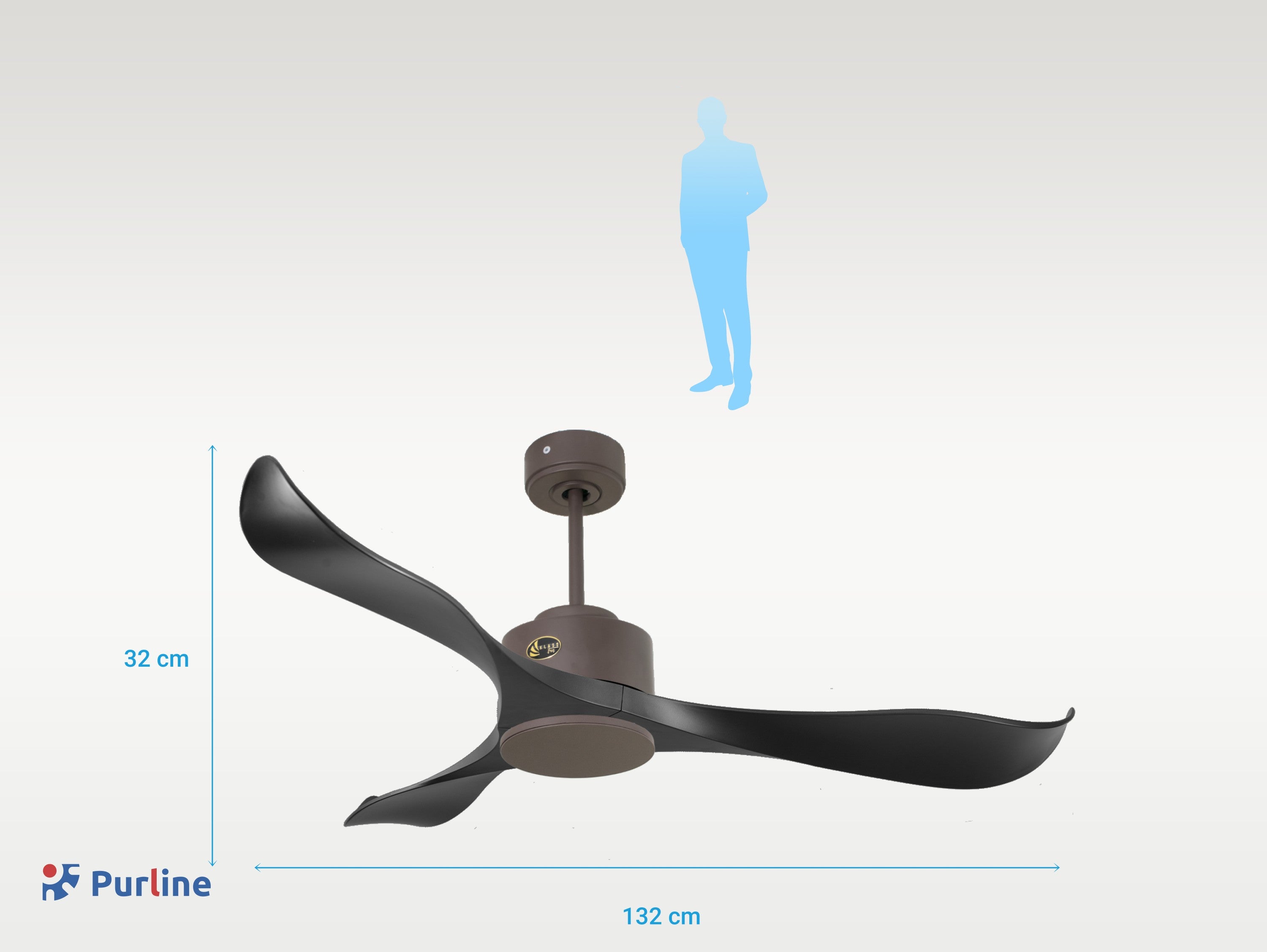 Utila D132 C02 65312: Ventilateur de plafond ø132 cm avec Wifi Réversible Hypersilence
