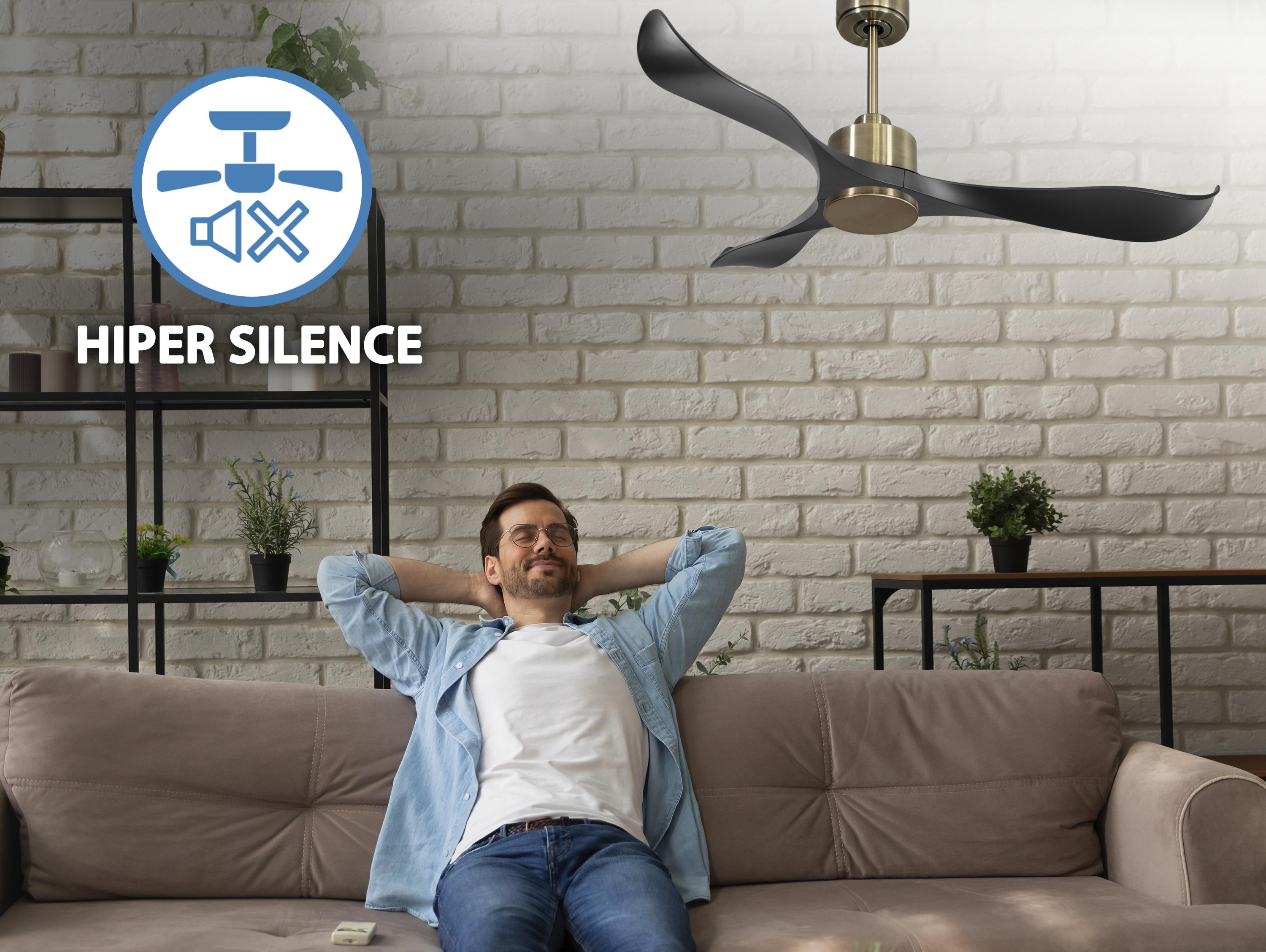UtilaD132C0364765: Ventilateur de plafond Réversible  Thermostat Wifi Moteur à courant continu Toits en pente Télécommande Adaptateur 2/3 Lames Hypersilence Mémoire