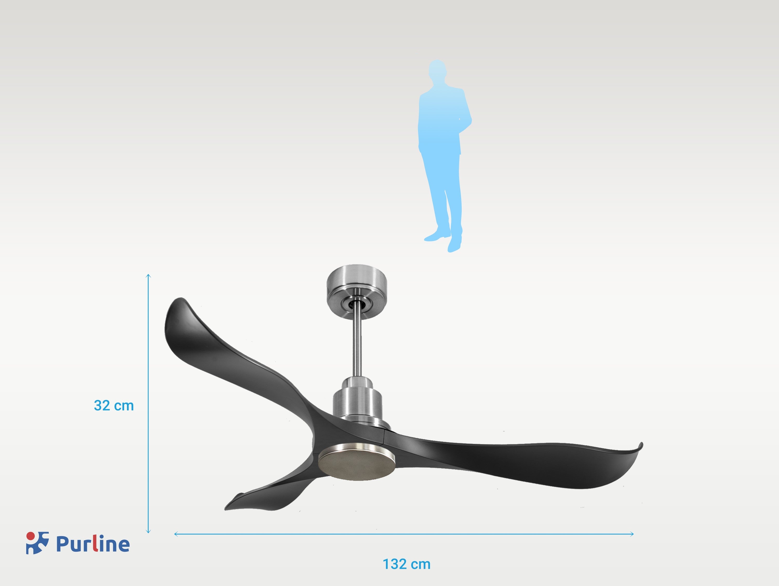 Ventilateur de plafond Réversible  Thermostat Wifi Moteur à courant continu Toits en pente Télécommande Adaptateur 2/3 Lames Hypersilence Mémoire Shopify Vendible (AUTOMATIQUE)