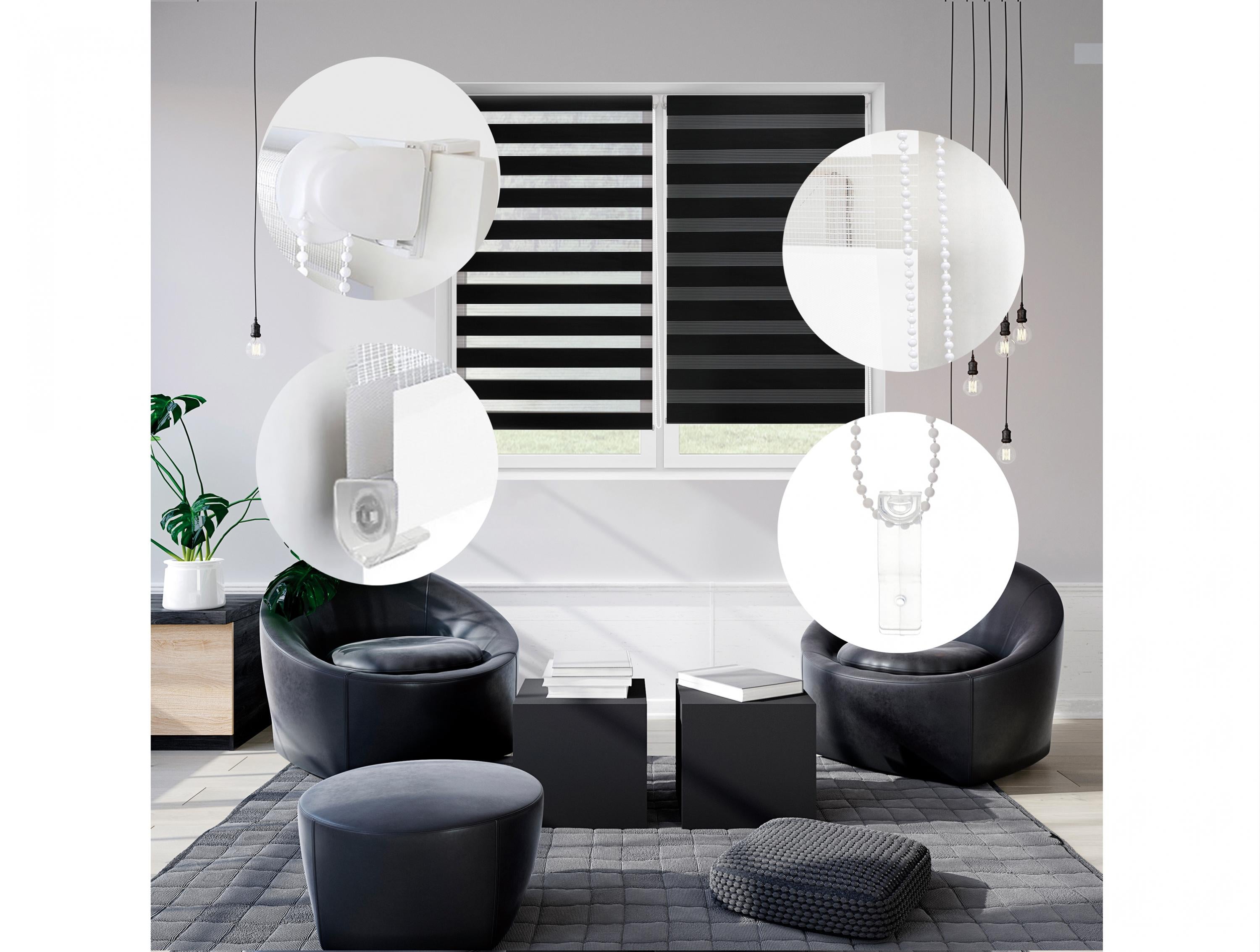 VELINDUS_37x180_NEGRO: Store à rouleau VELINDUS BLACK 37x180cm