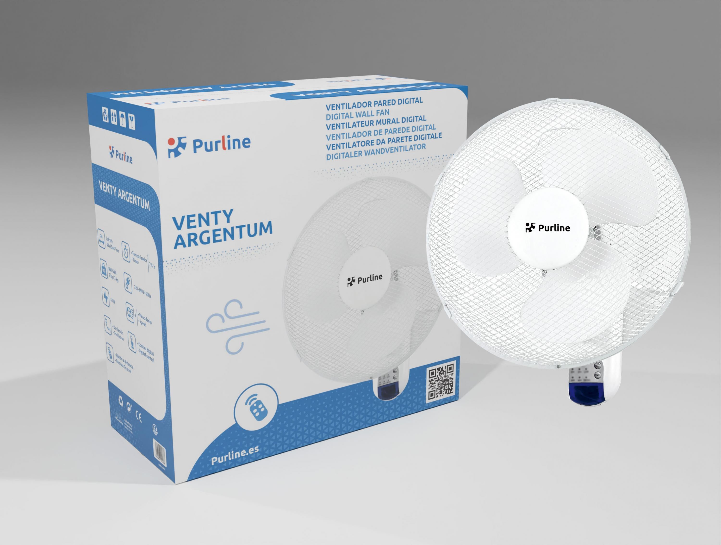 Ventilateur mural numérique avec commande