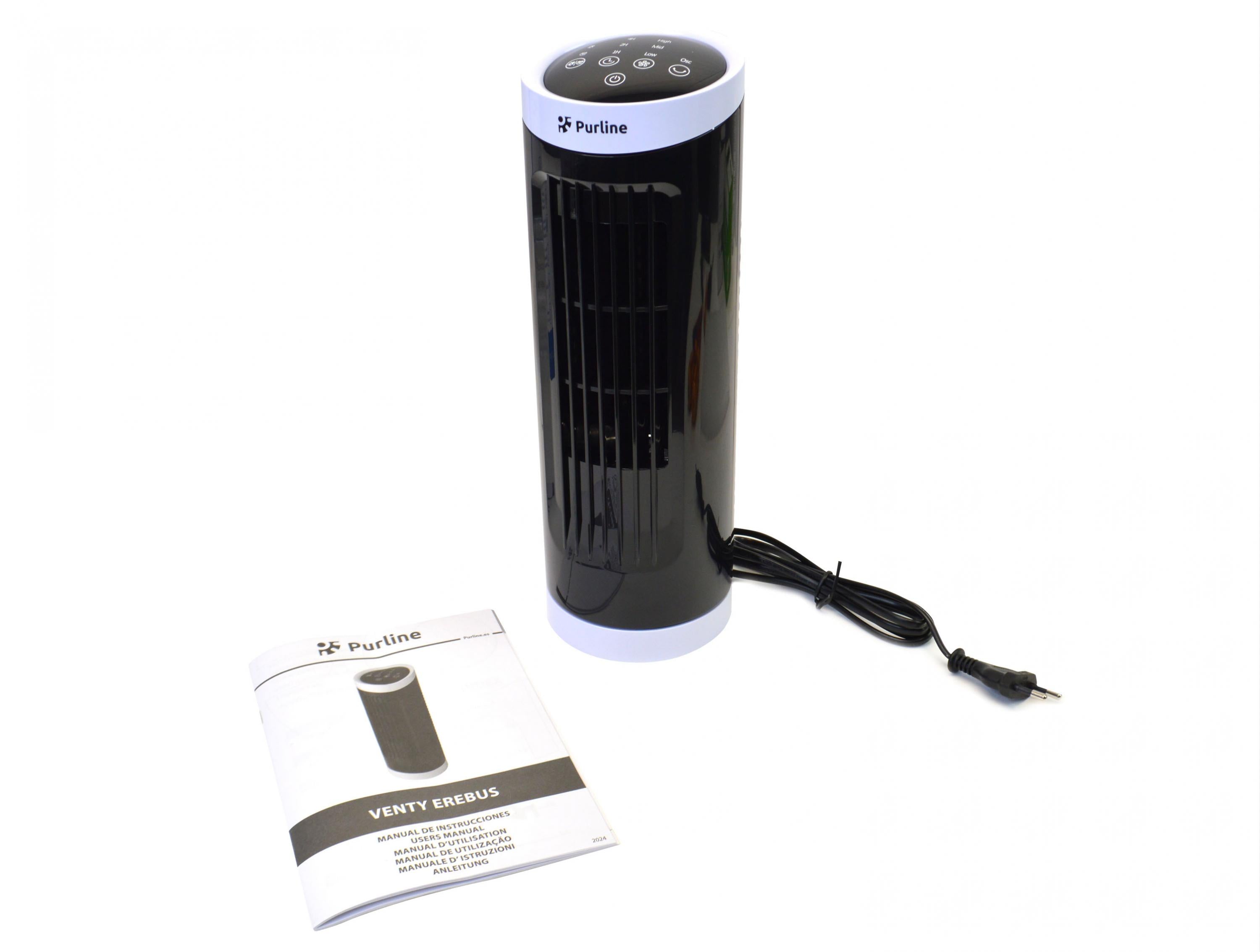 Vitesses 3 Ventilateur tour compact rotatif noir