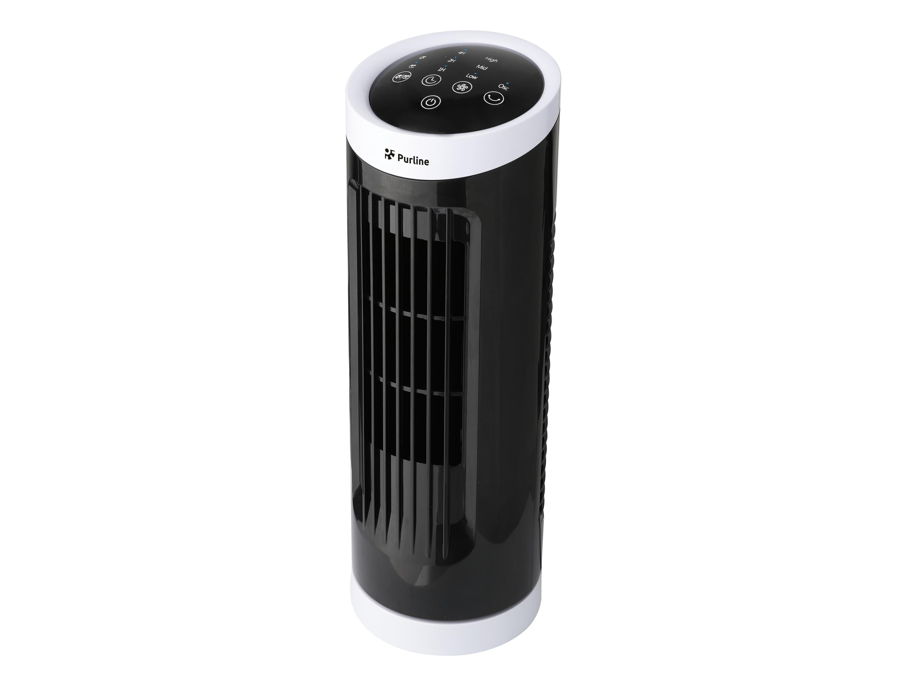 Ventilateur tour compact rotatif noir