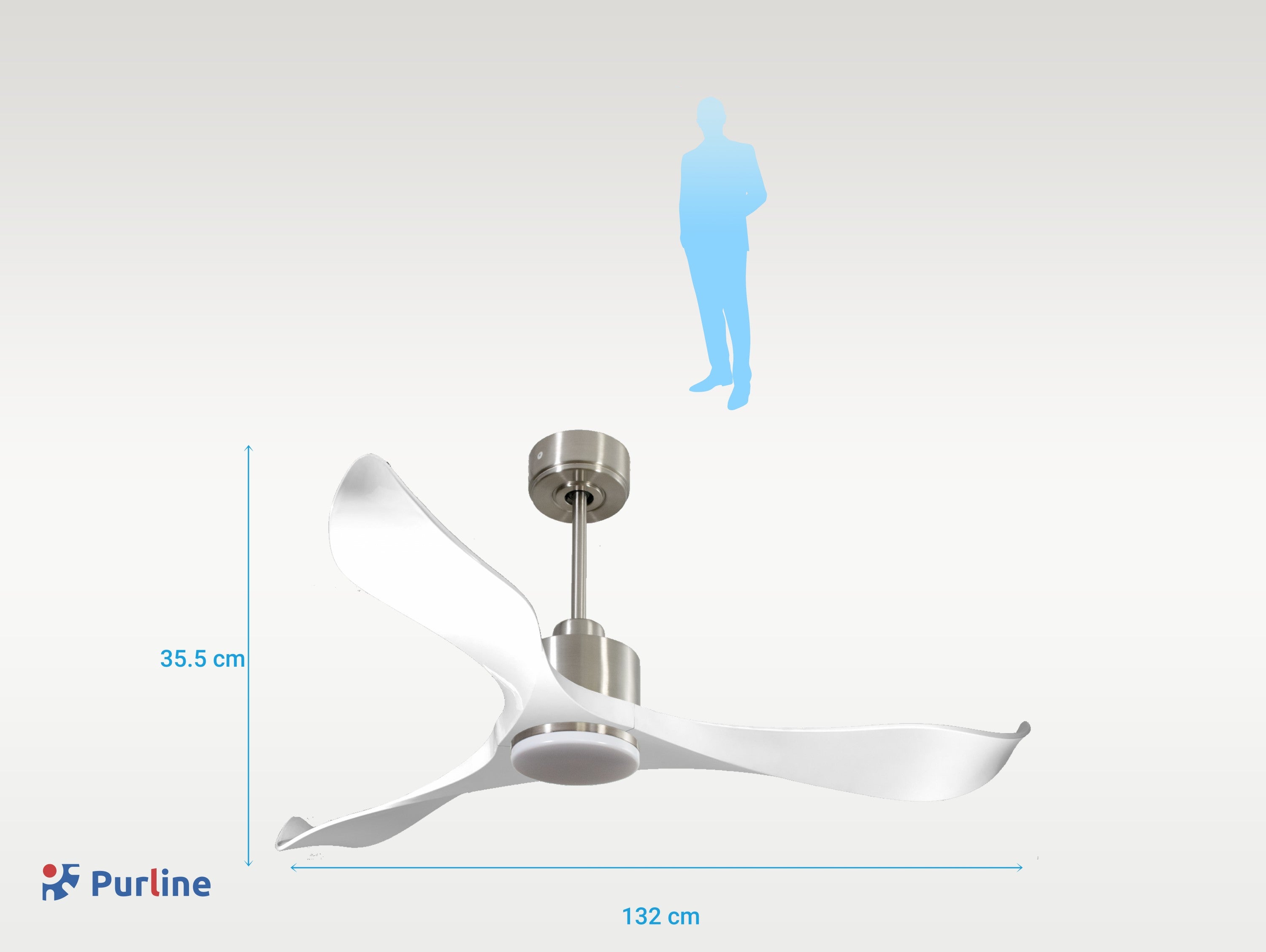   Ventilateur de plafond Réversible  Thermostat Dimmable Wifi Moteur à courant continu Toits en pente Télécommande Lumière à trois tons Adaptateur 2/3 Lames