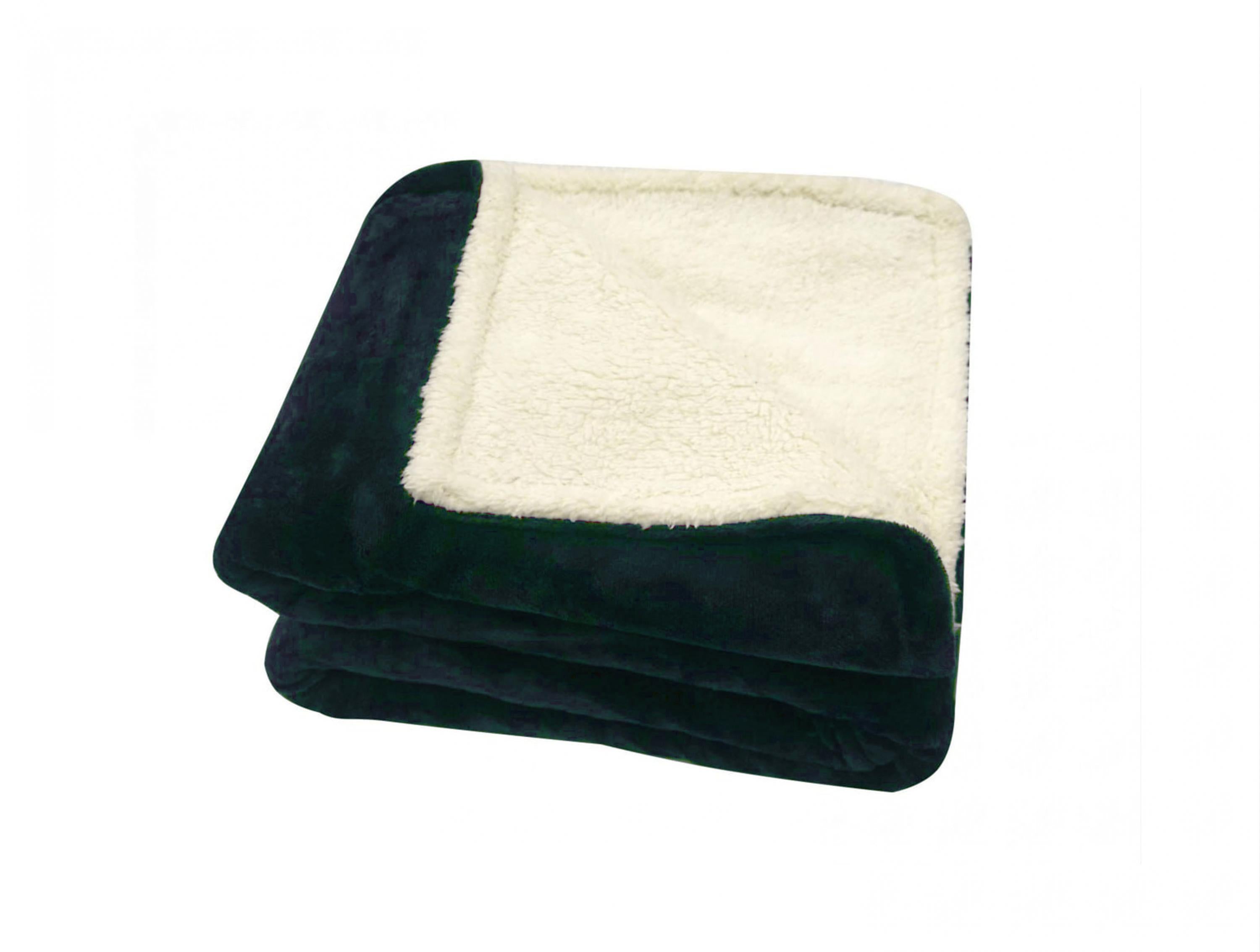 Couleur Vert Chauffe-lit électrique 160W effet peau de mouton vert et beige