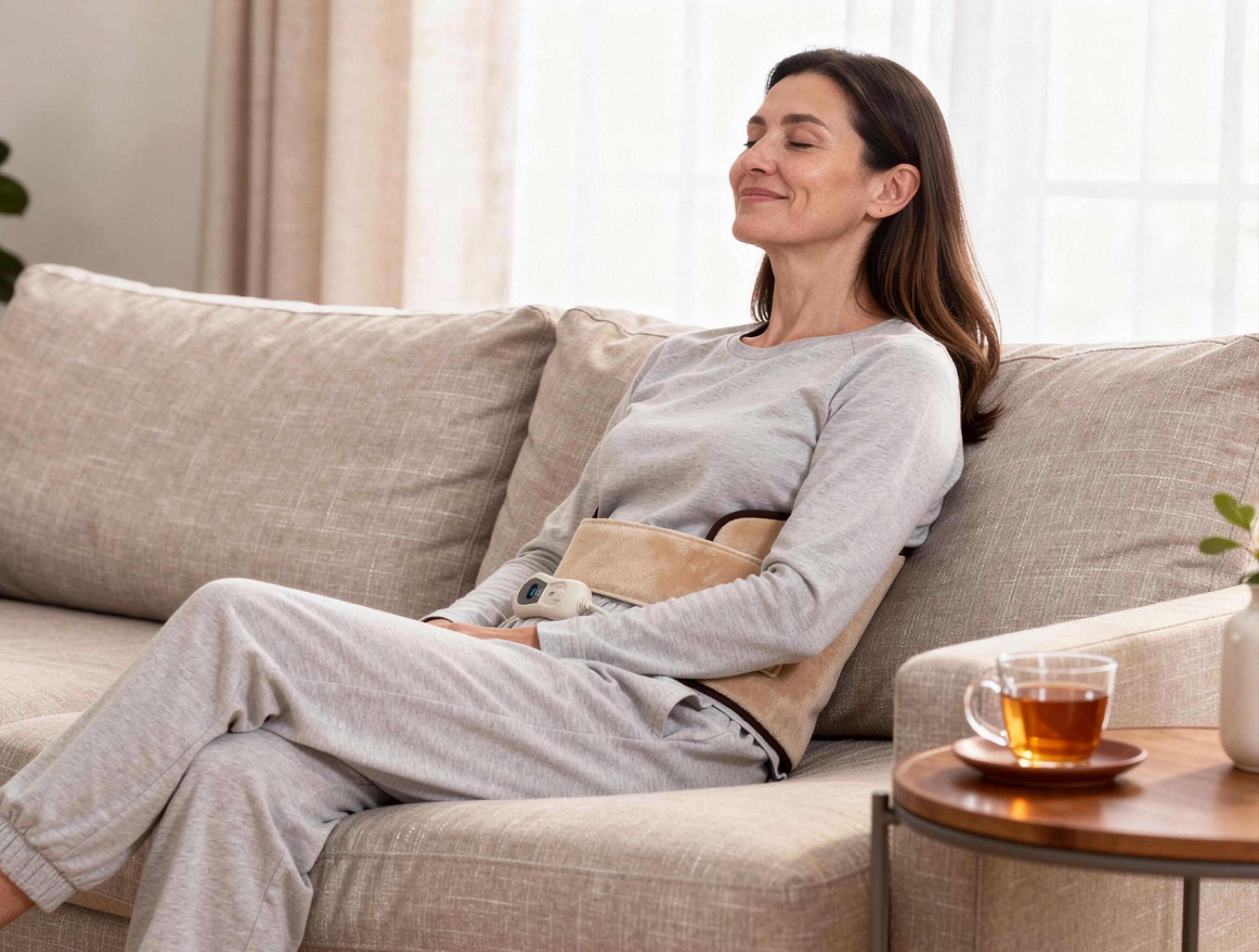 WARMER BELT: Coussin électrique chauffant pour lombaires 100W laine beige