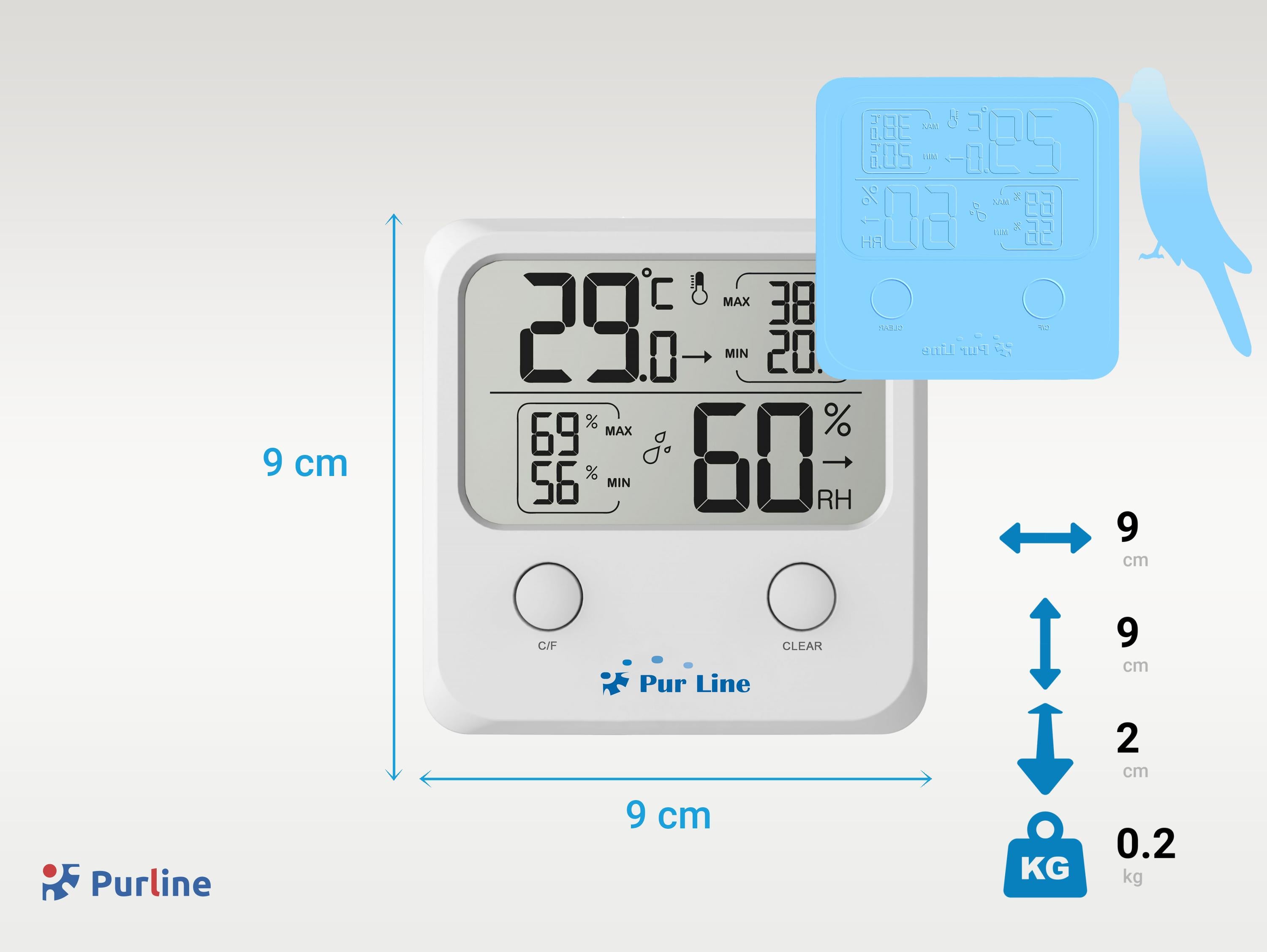 Station météo sans fil avec affichage de la température et de l'humidité