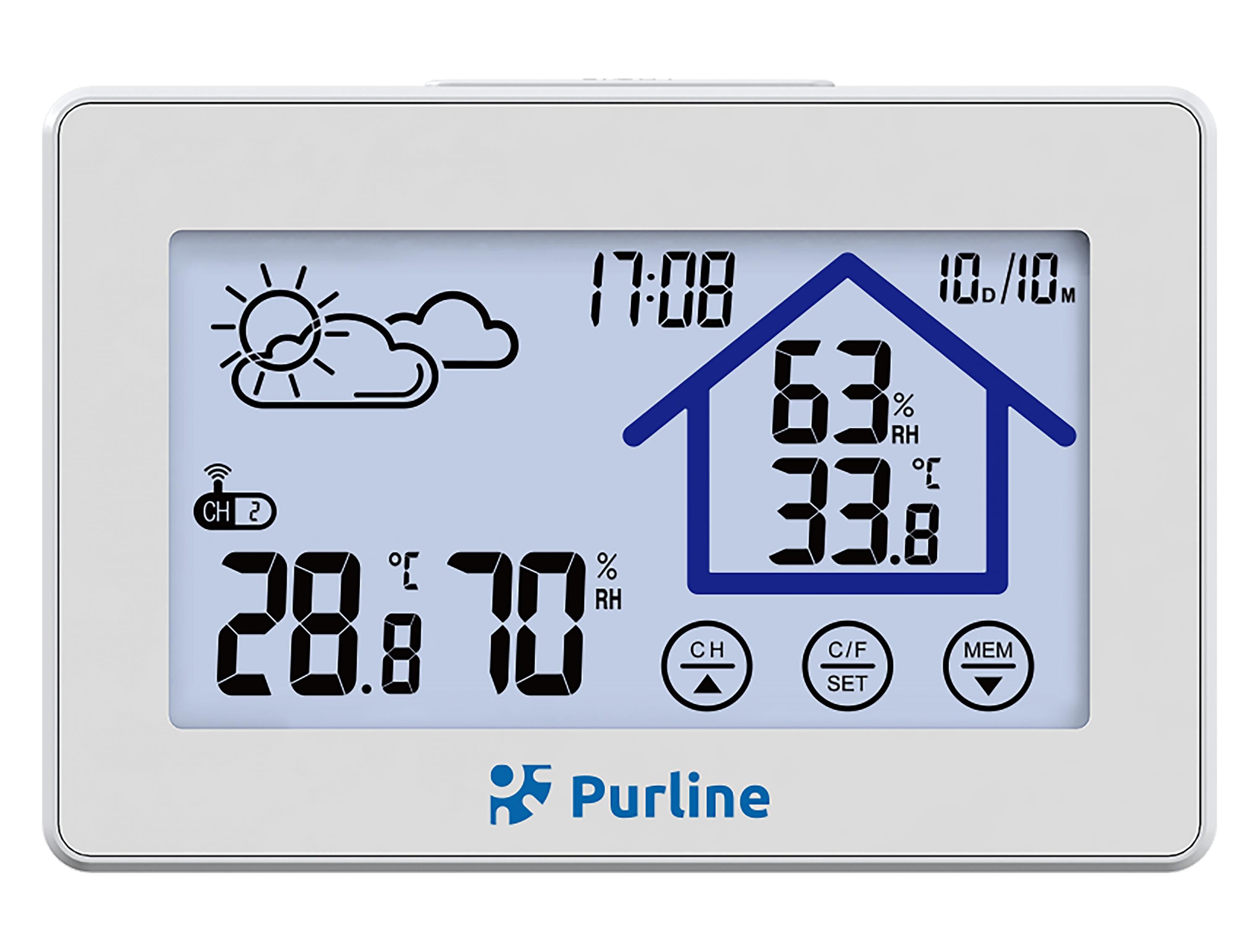 Station météo tactile avec hygromètre et capteur extérieur