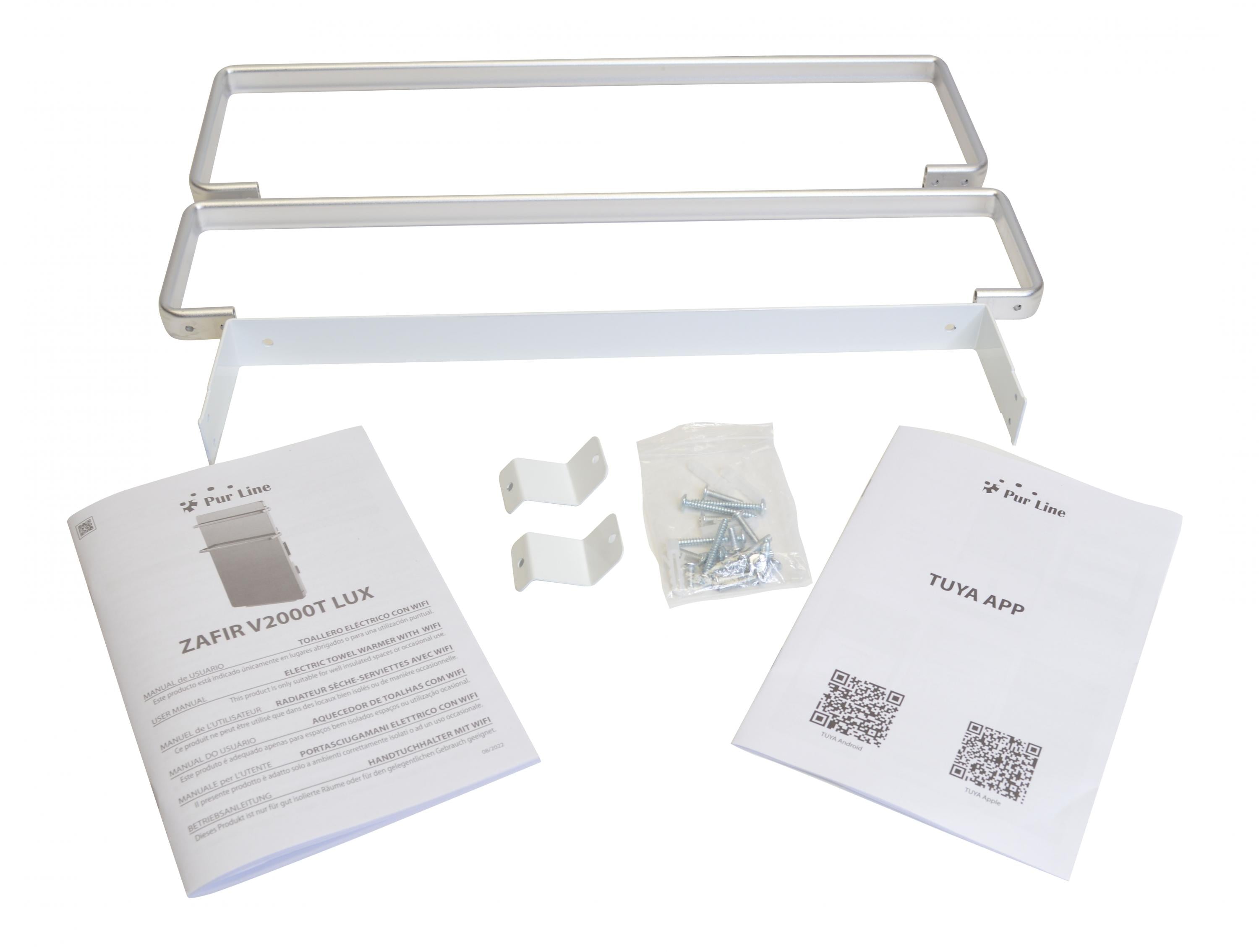 ZAFIR V2000T LUX: Sèche-serviettes verre trempé miroir display LED 2000W