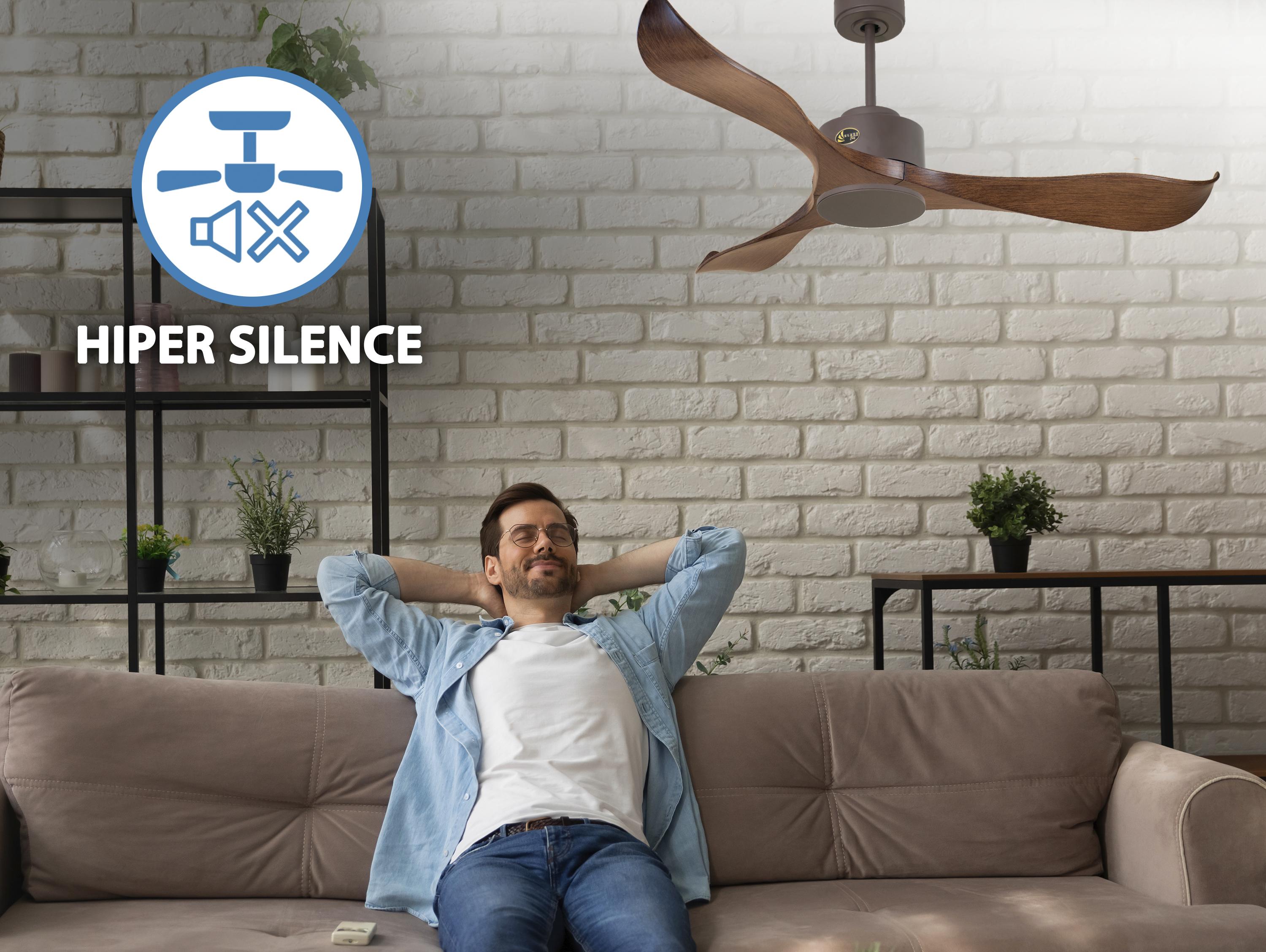 Ventilateur de plafond ø132 cm avec Wifi Réversible Hypersilence
