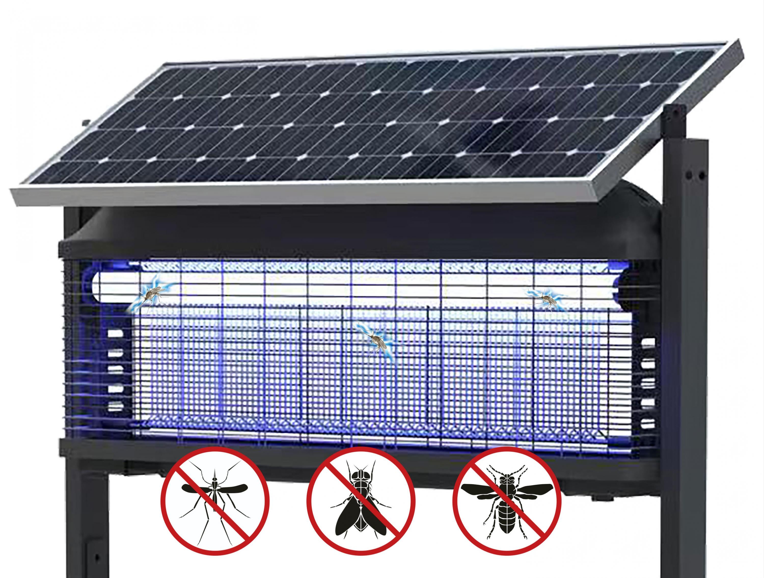 Désinsectiseur d'extérieur avec panneau solaire et batterie