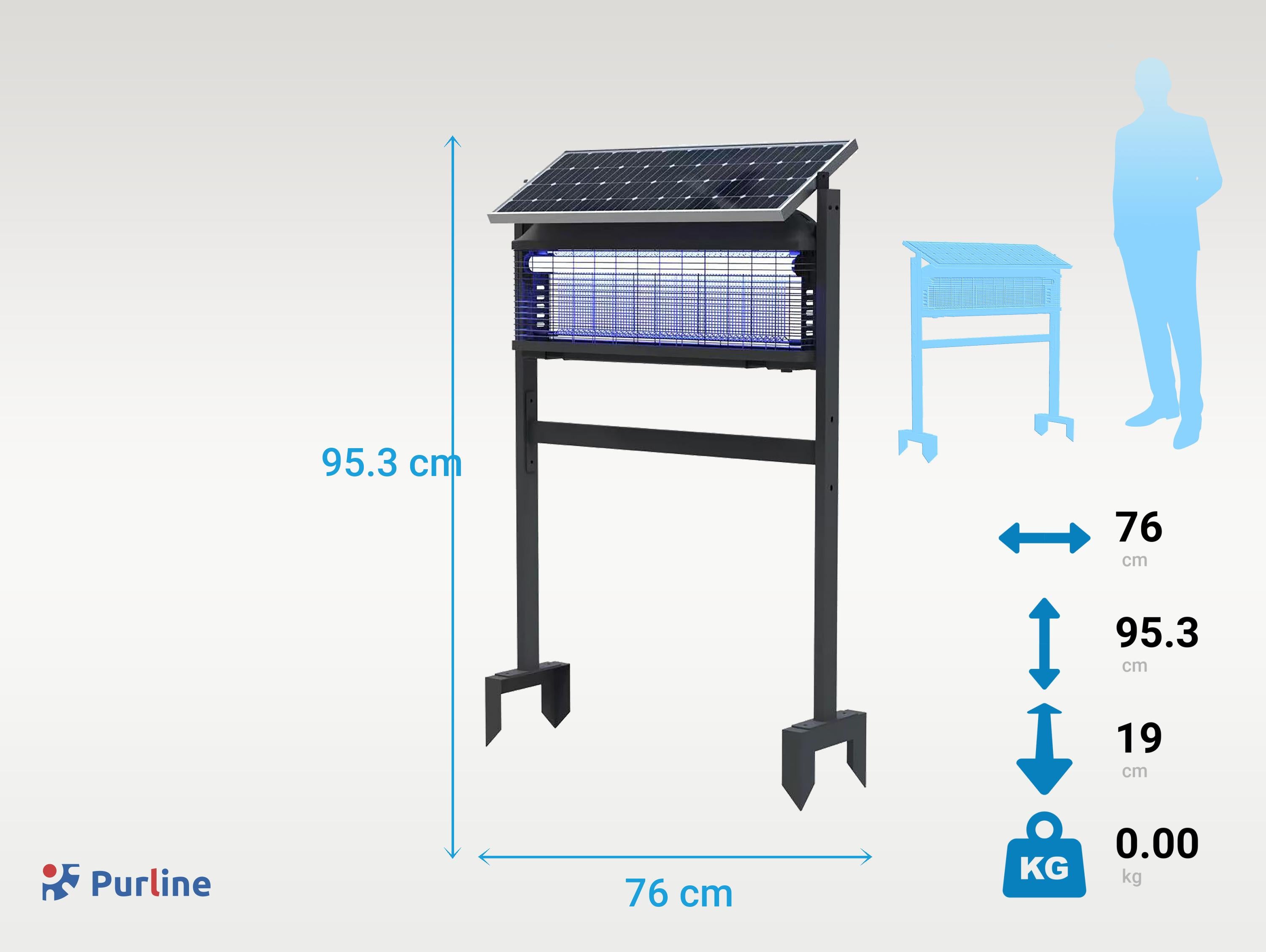 Désinsectiseur d'extérieur avec panneau solaire et batterie