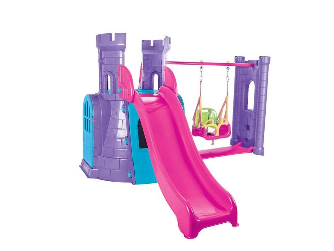 Château en plastique pour enfants avec toboggan CASTLE SLIDE